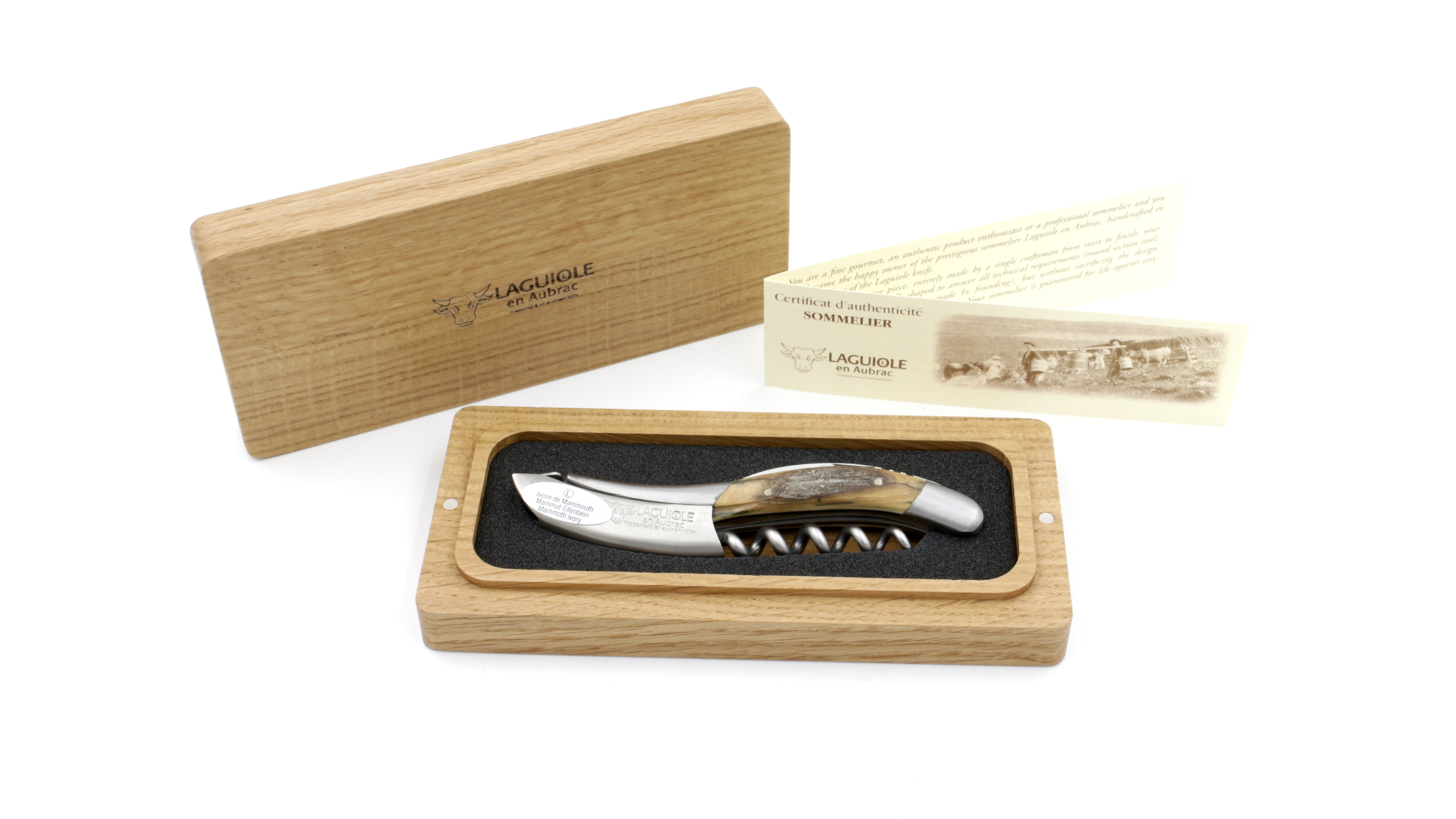 Laguiole en Aubrac Laguiole Sommelier knife Mammout croute mat