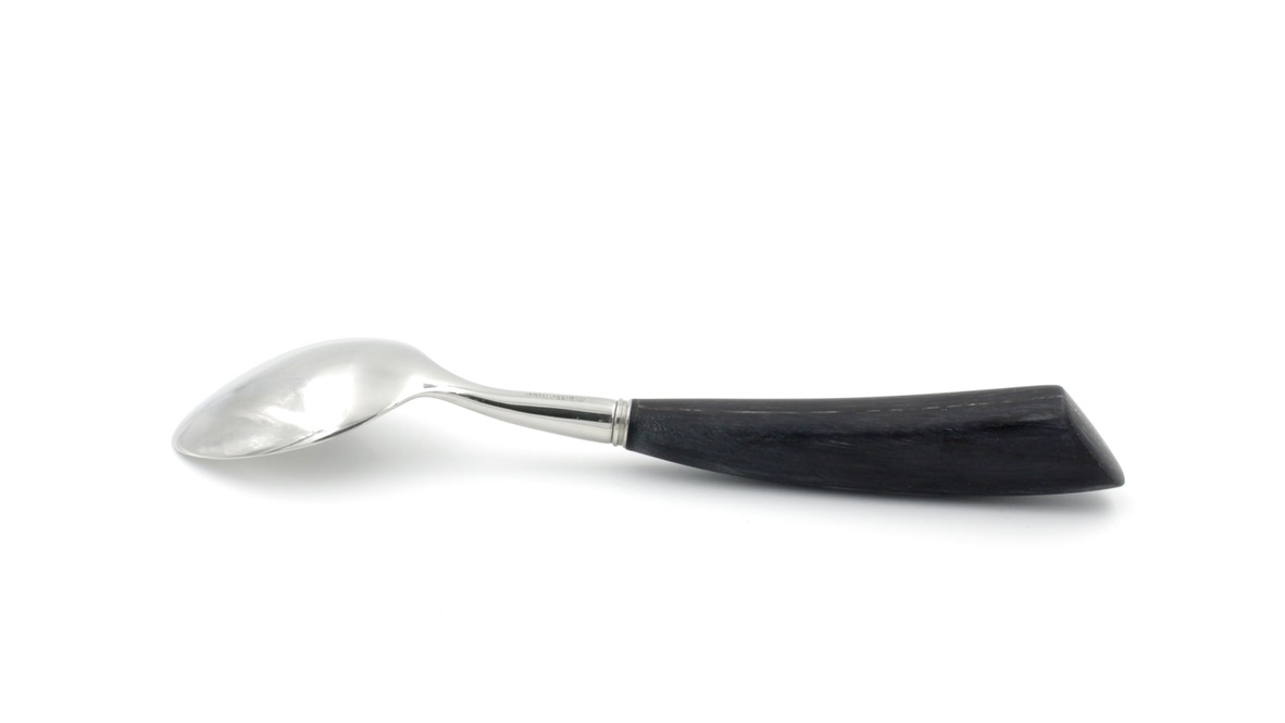 Saladini table spoon set of 6 buffalo horn mat