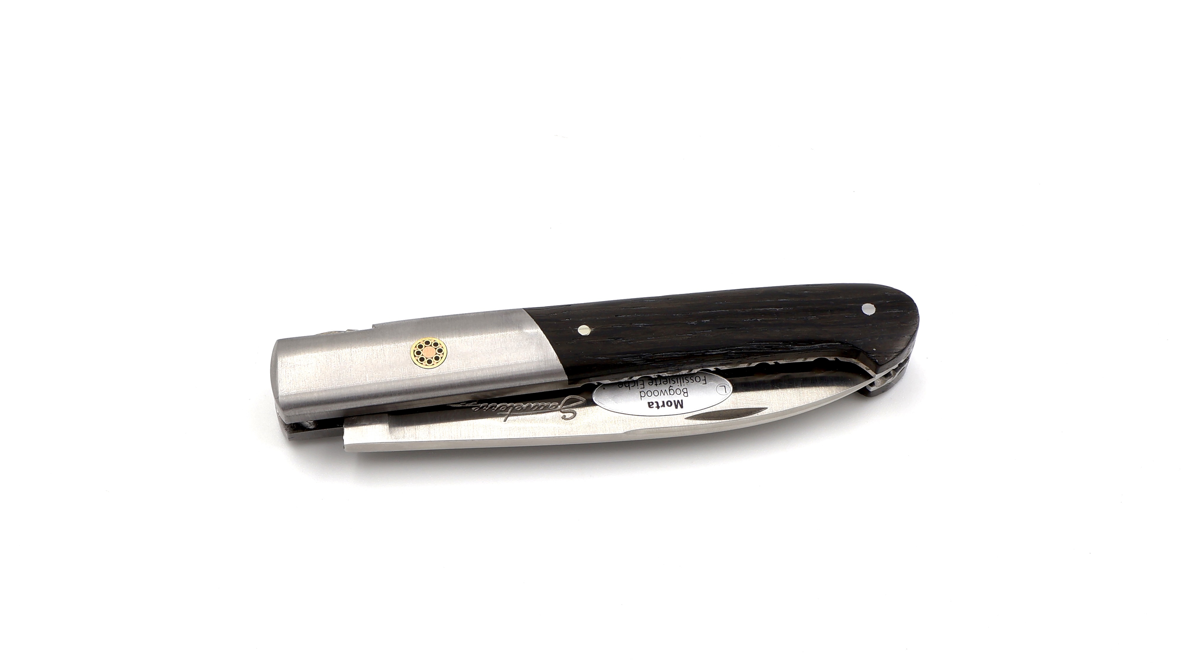 Sauveterre Messer Mooreiche mit Edelstahlbacke guillochiert 11 cm   