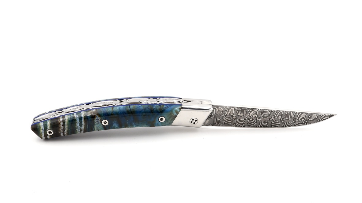 Claude DOZORME Thiers RLT mammoth tusk damascus blade