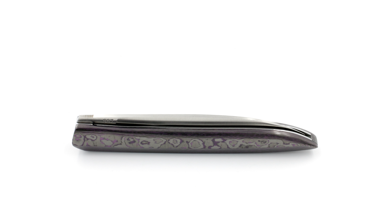 Roland LANNIER folding knife Why so serious? PURPLE HAZE