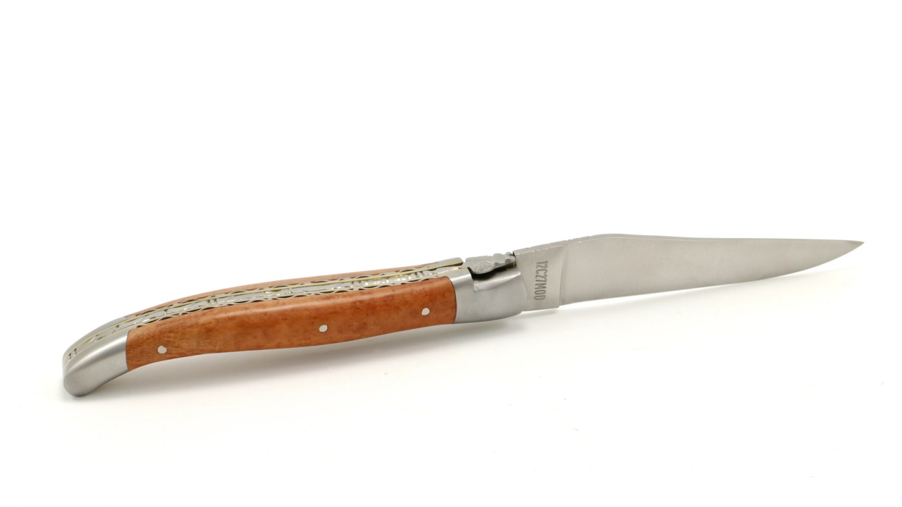 Laguiole en Aubrac Bruyère Messingplatine Doppelplatine 12 cm