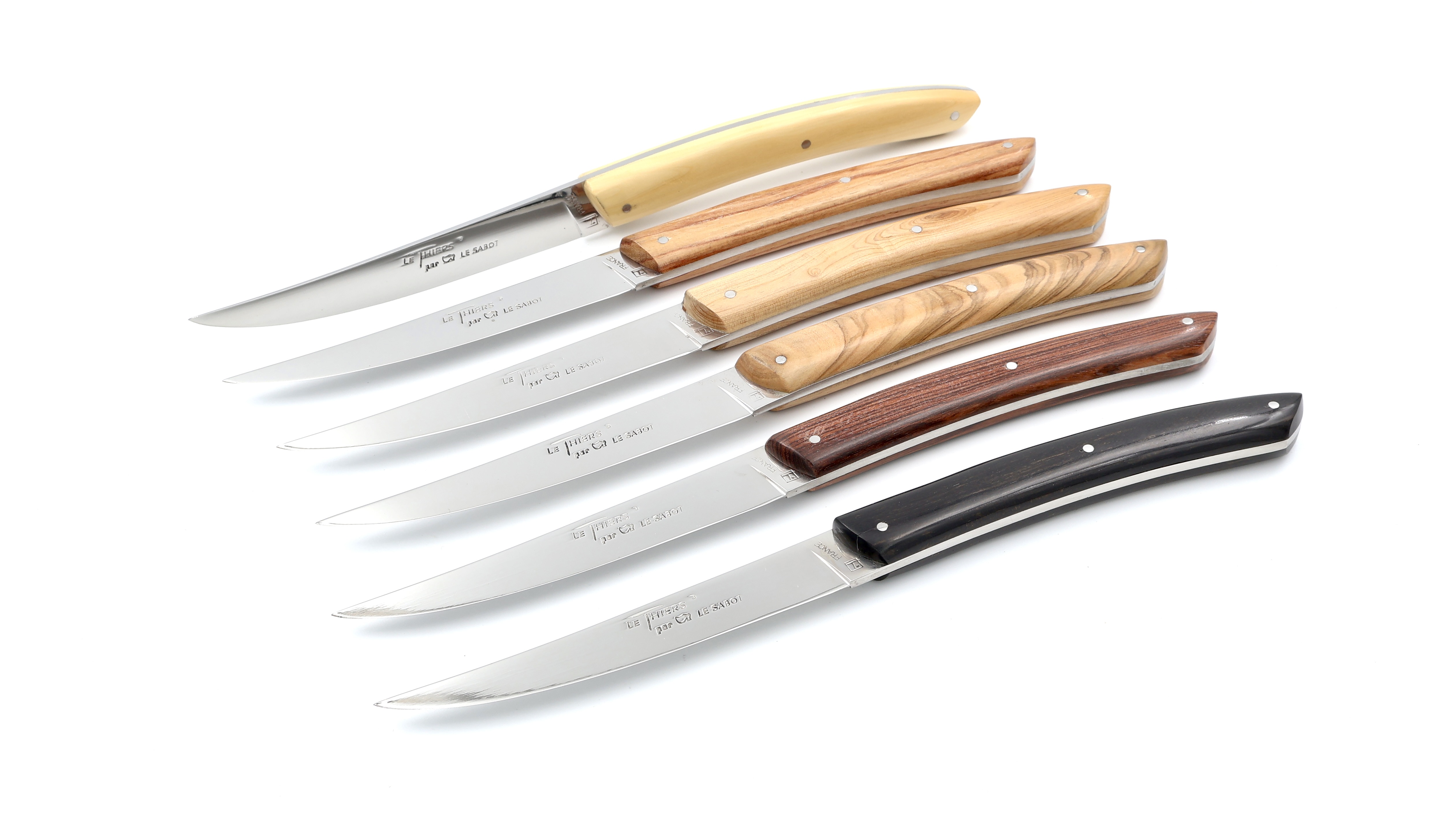 AU SABOT Le Thiers Steakmesser gemischte Hölzer Set 6-teilig 
