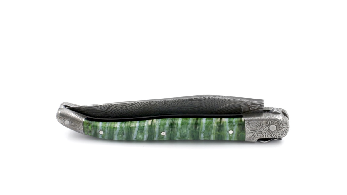 Honoré Durand Laguiole Meisterstück wilder Damast Damastbacken Mammutbackenzahn 12 cm
