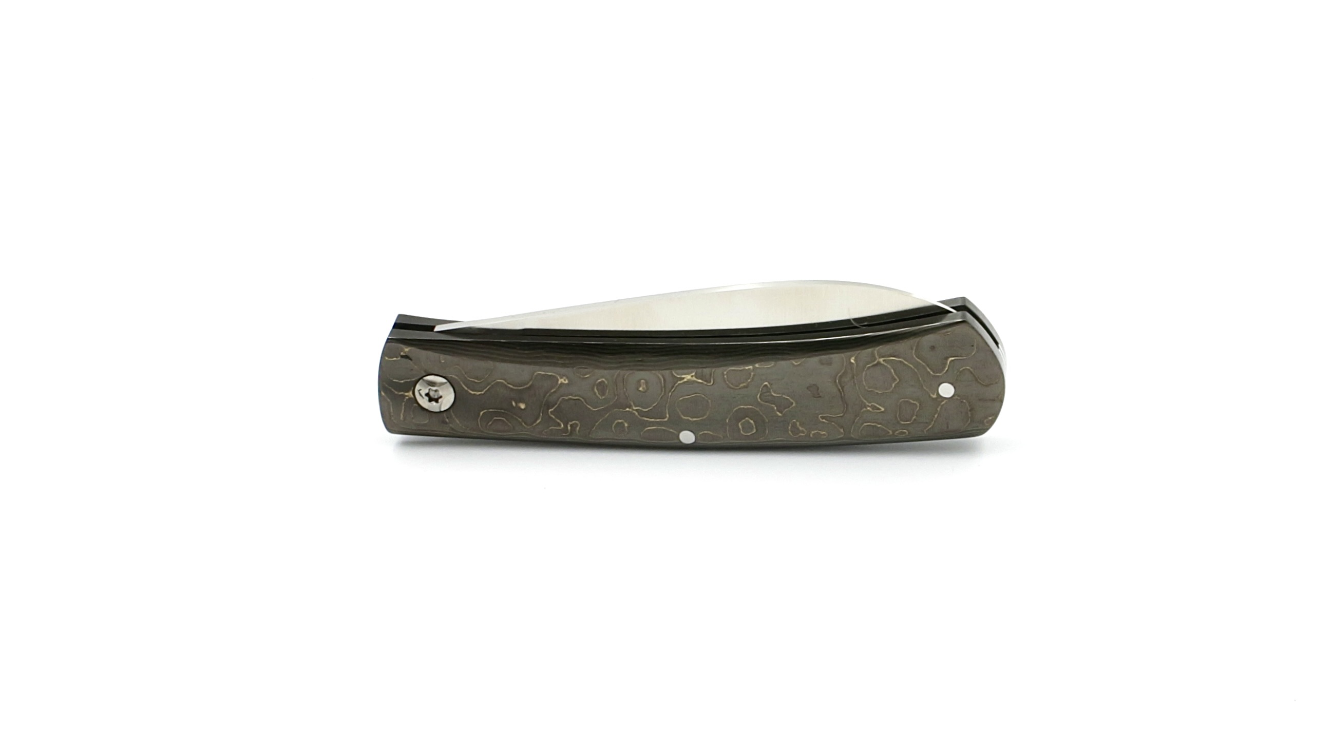 Roland LANNIER Spring Heeled Jack Taschenmesser  FATCarbon CAMO GOLD