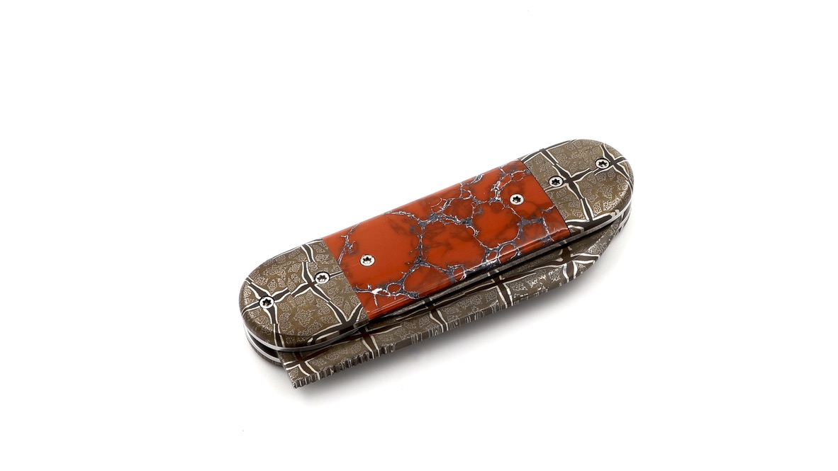 Philippe Soeuvre BULL jaspis stone damaskus blade 