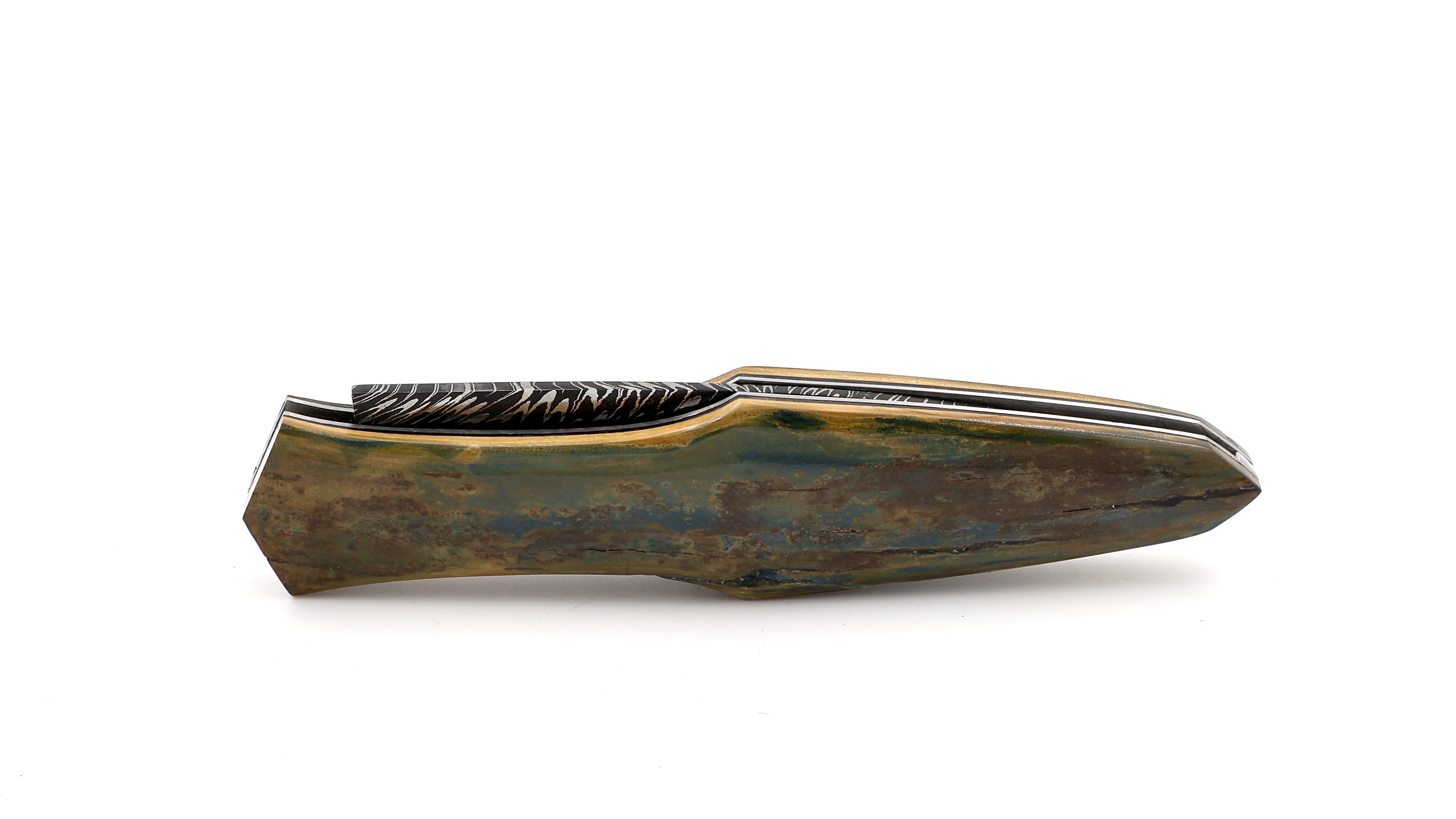 Laraud Blades MagnaPinna mammoth ivory & handforged feather damascus