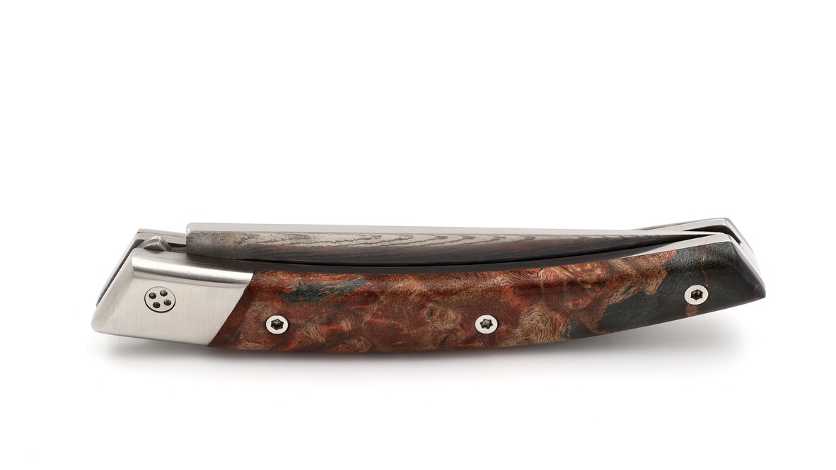 Claude DOZORME Thiers RLT maple burl VG10 damascus blade Claude DOZORME Thiers RLT maple burl VG10 damascus blade