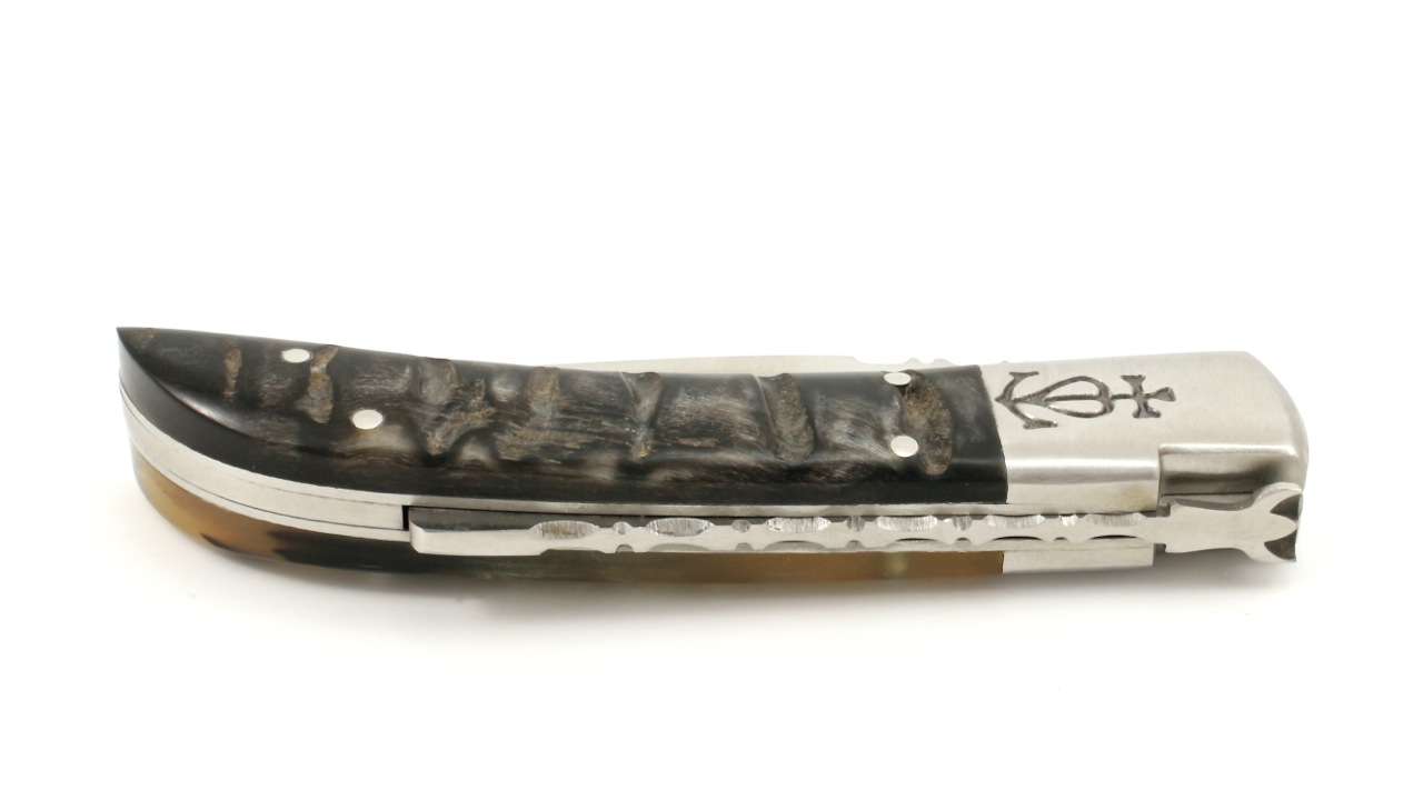 Le Camarguais knife dark ram horn 12 cm