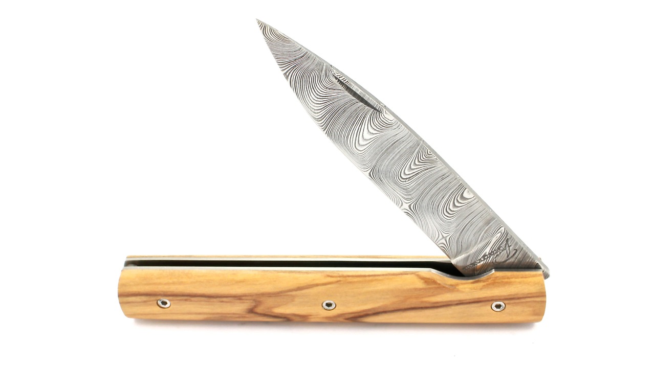 Le-Francais-Olive-DamastGCFt1GIPrTIly PERCEVAL Le Francais damascus Olive wood