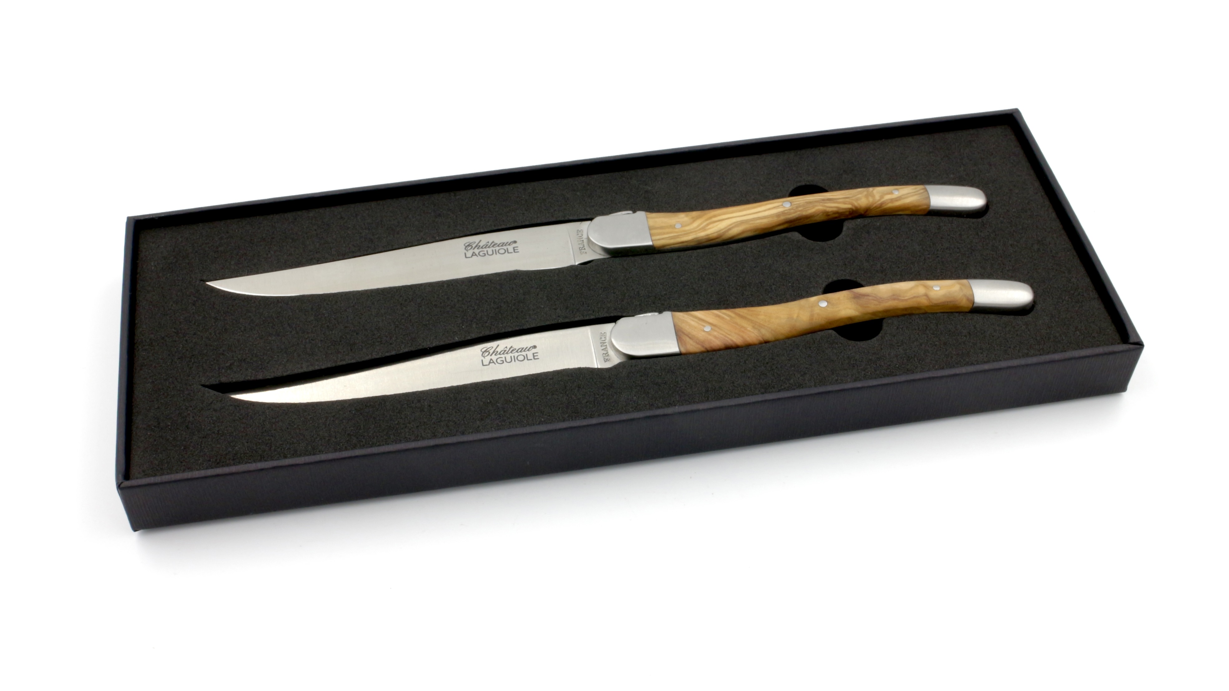 Château Laguiole Signature Steakknives olive set of two