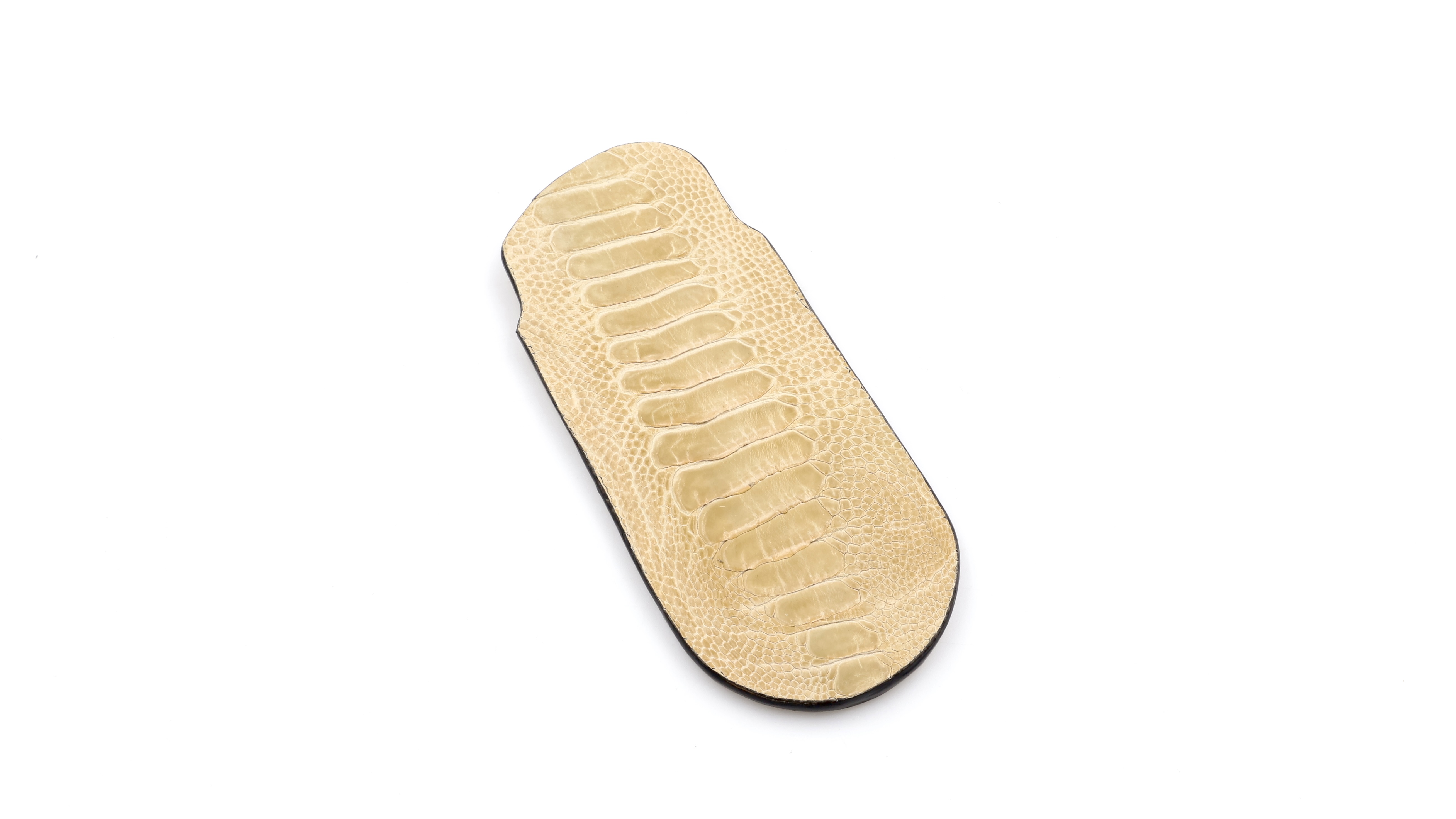Atelier N°7 Stecketui Straussenbein Leder creme farben 14,5 cm 