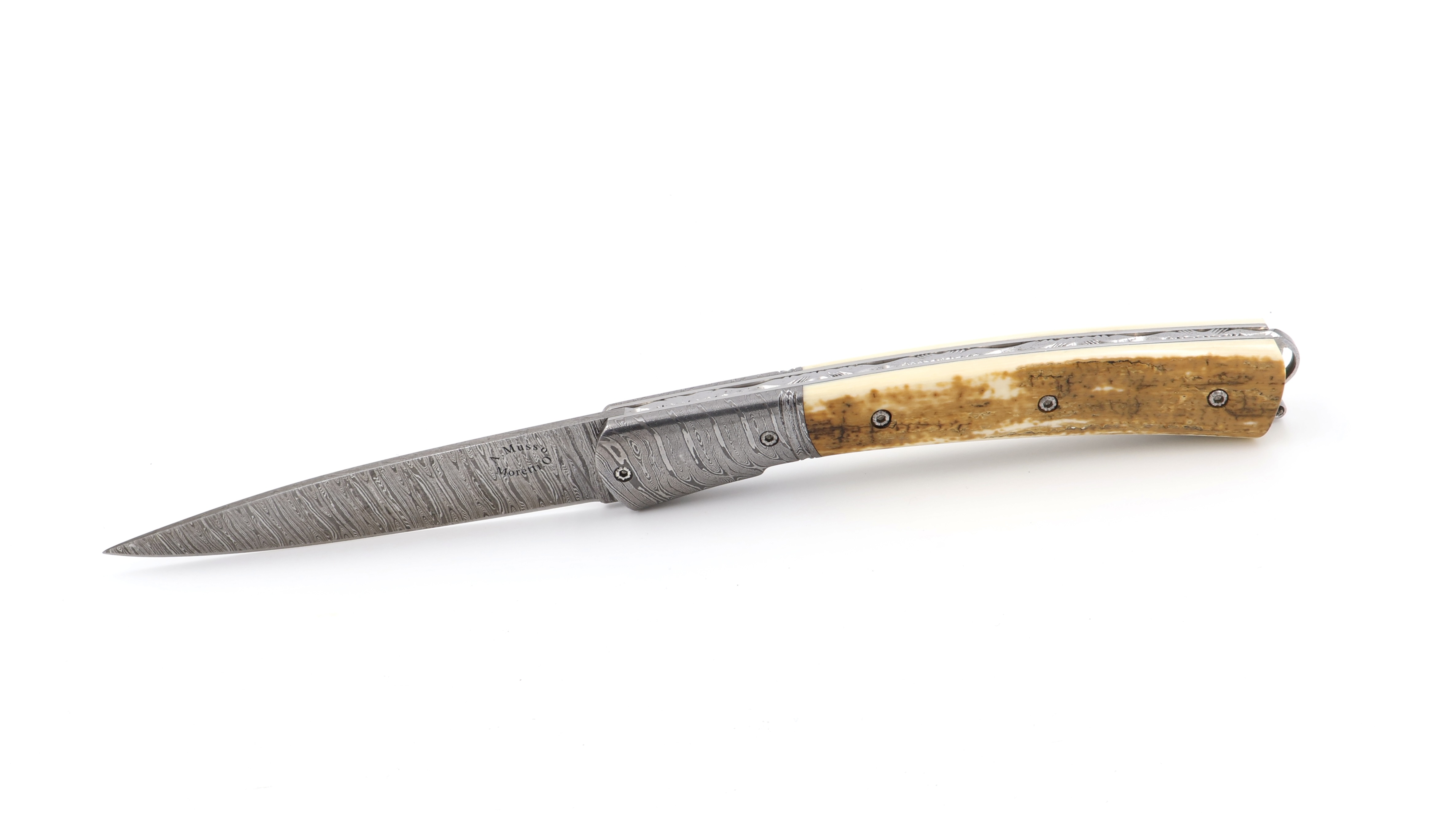 Alexandre Musso/Olivier Moretti VENDETTA knife mammoth crust damascus blade Alexandre Musso/Olivier Moretti VENDETTA knife mammoth crust damascus blade
