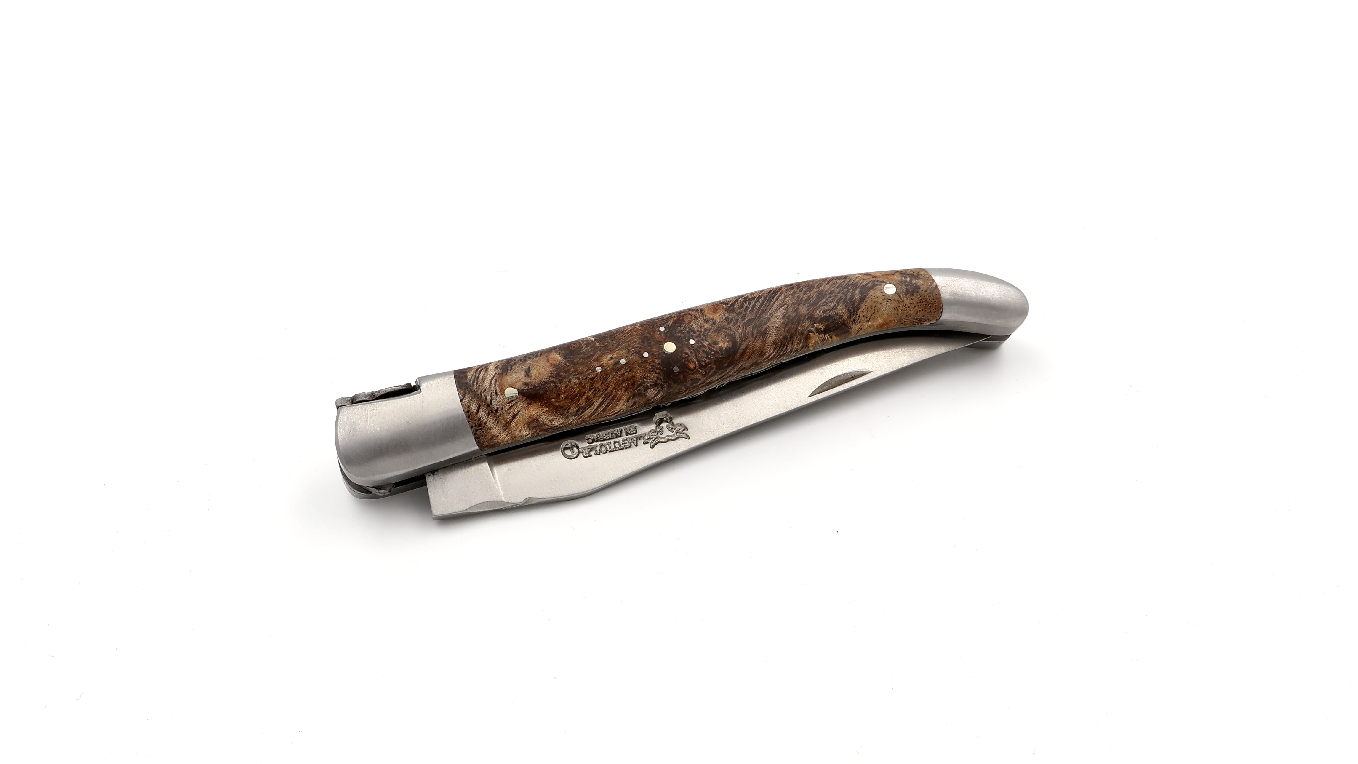 Laguiole en Aubrac doubleplate knife albizia wood 12 cm