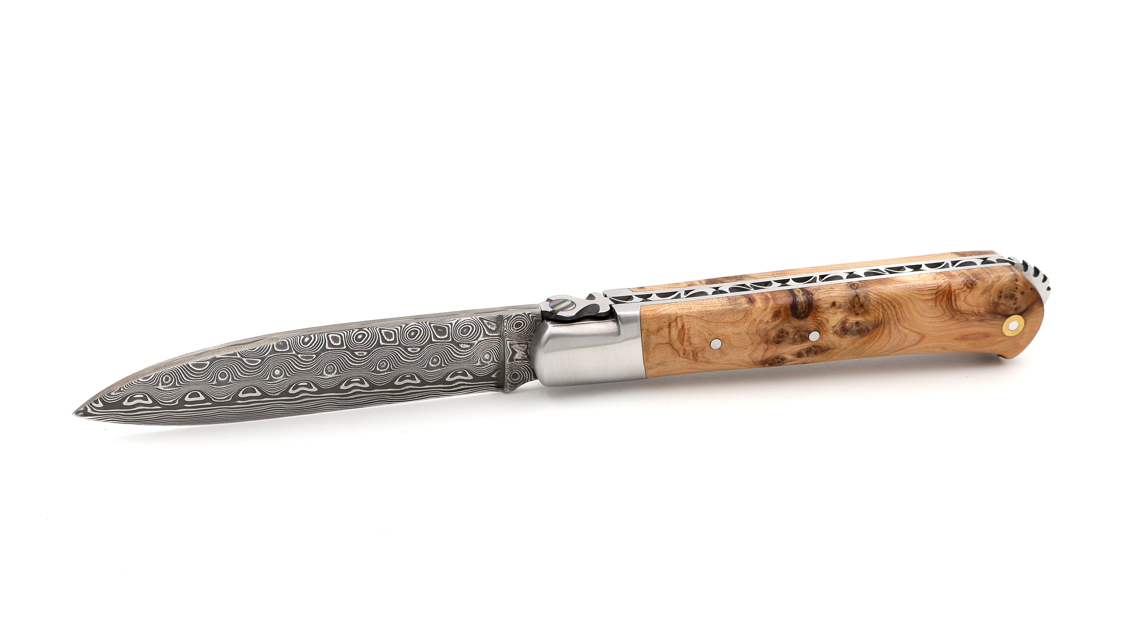 Fontenille Pataud 5 Coqs knife juniper rose damascus