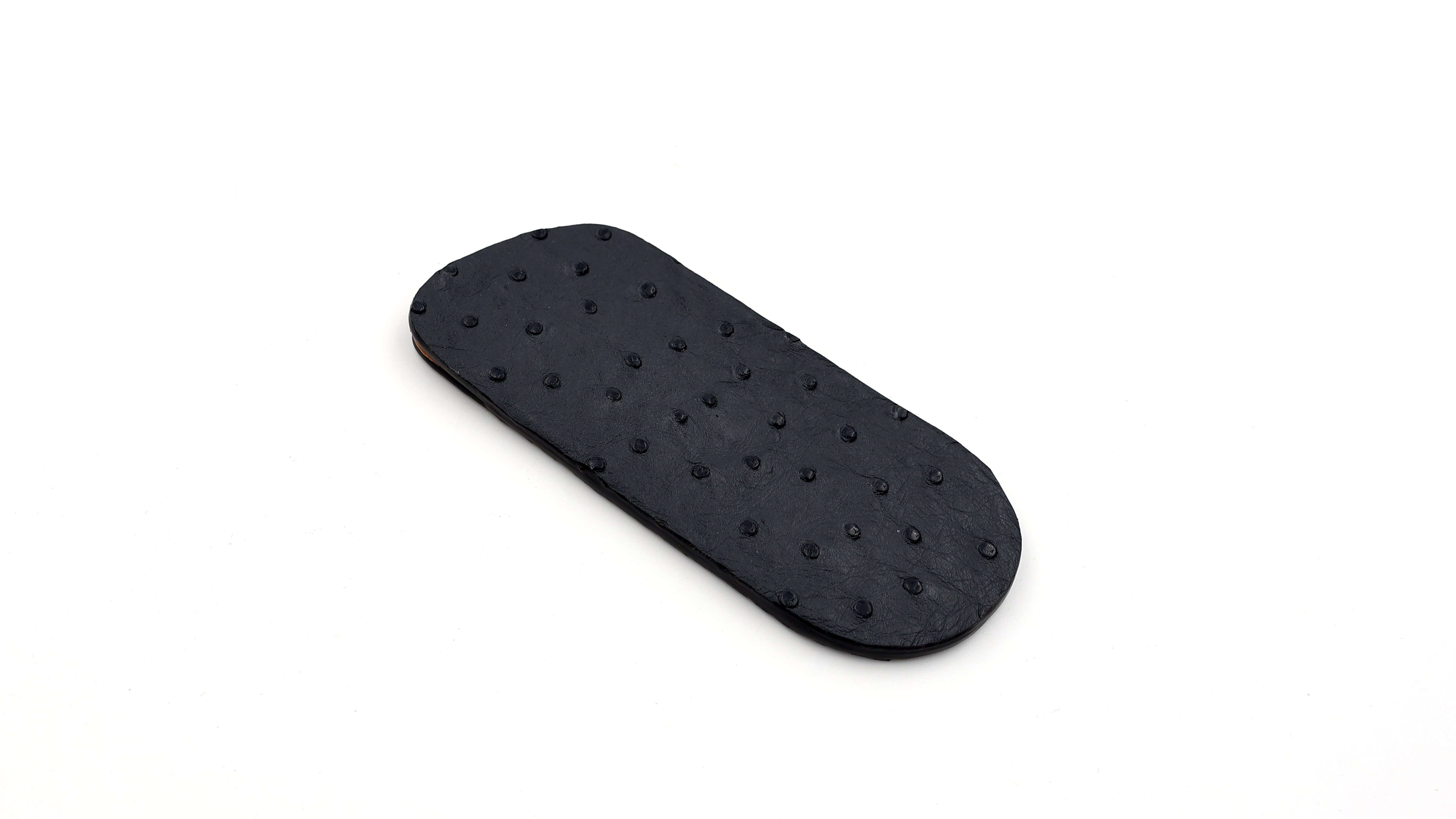 Atelier N°7 Stecketui Straussenleder dunkles blaugrau 14 cm   