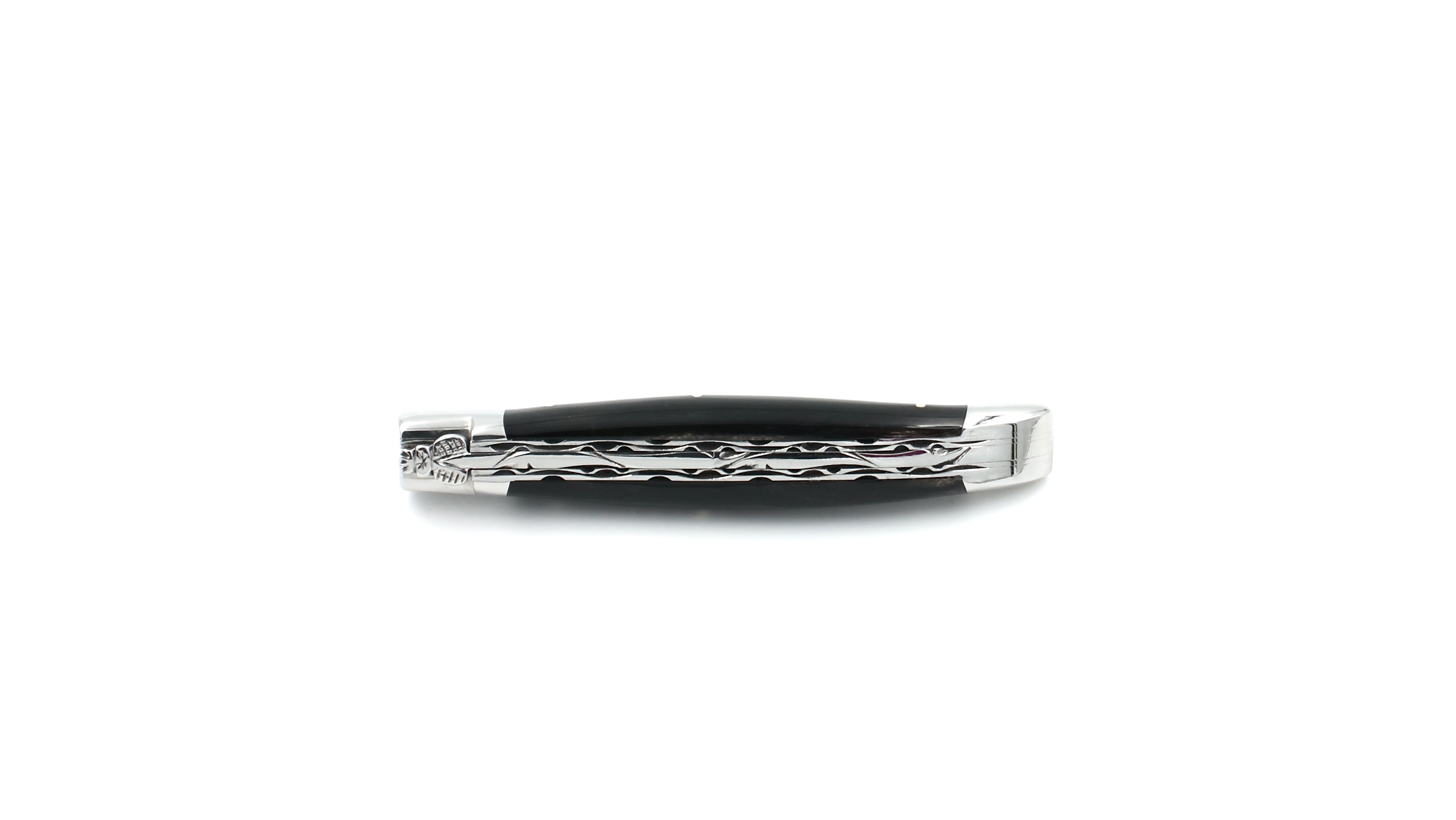 Laguiole en Aubrac doubleplate knife Buffalo horn 12 cm
