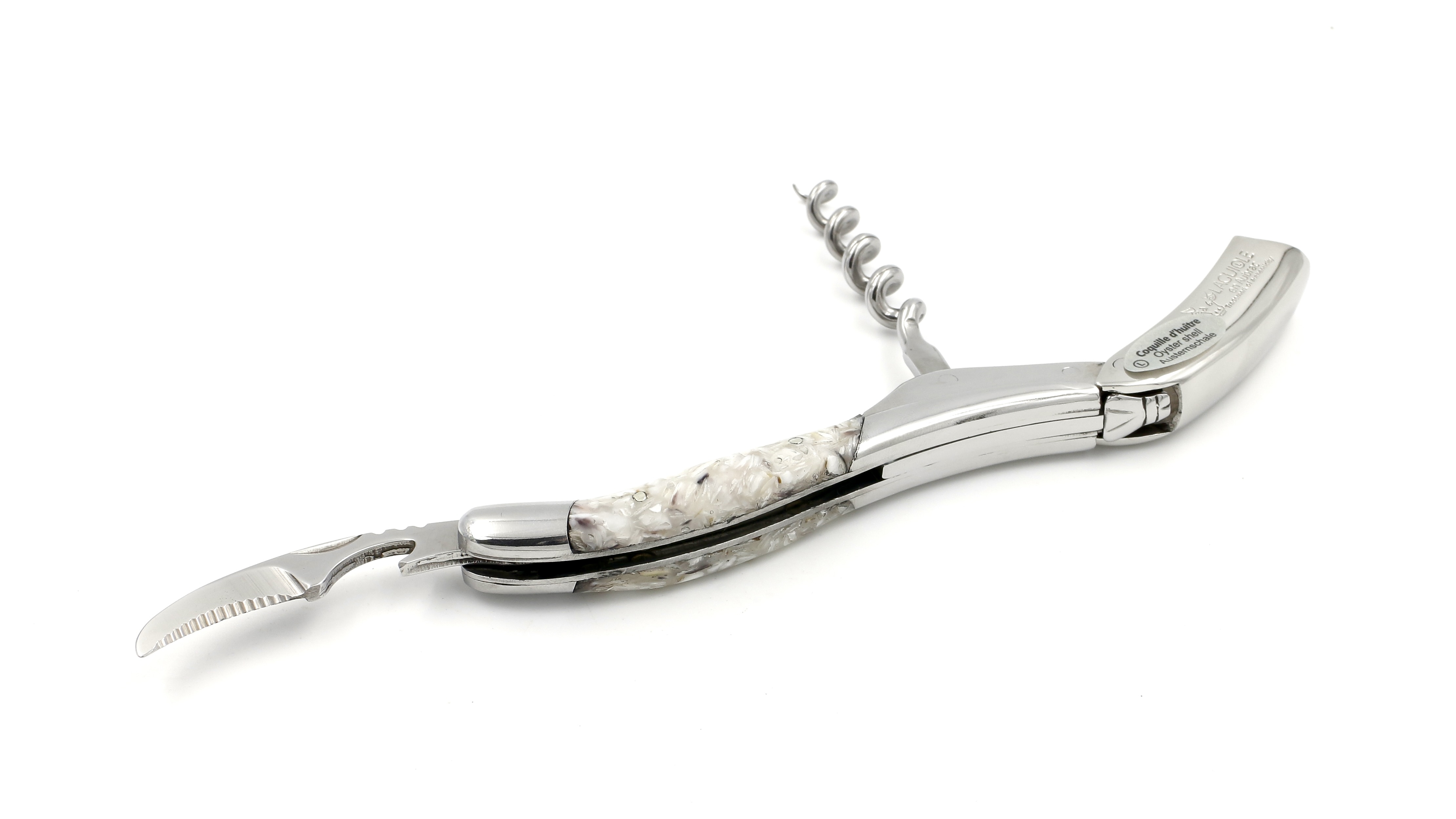 Laguiole en Aubrac Laguiole Sommelier knife oyster shells shiny