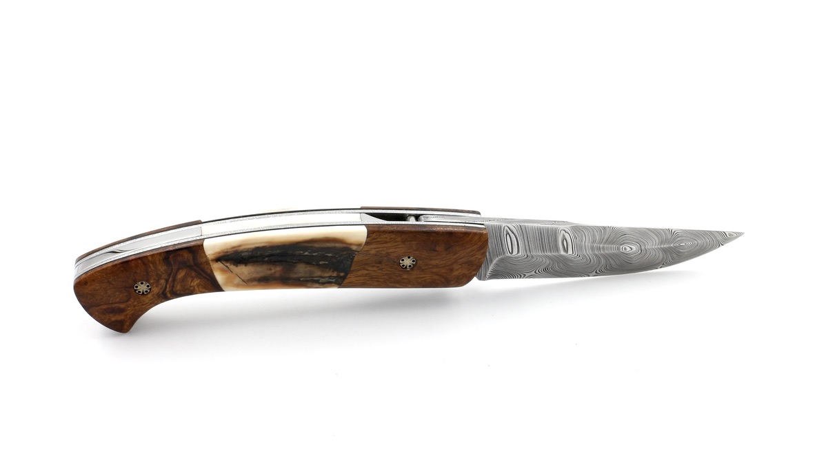 MANU LAPLACE 1515 small  ironwood/warthog ivory damascus blade