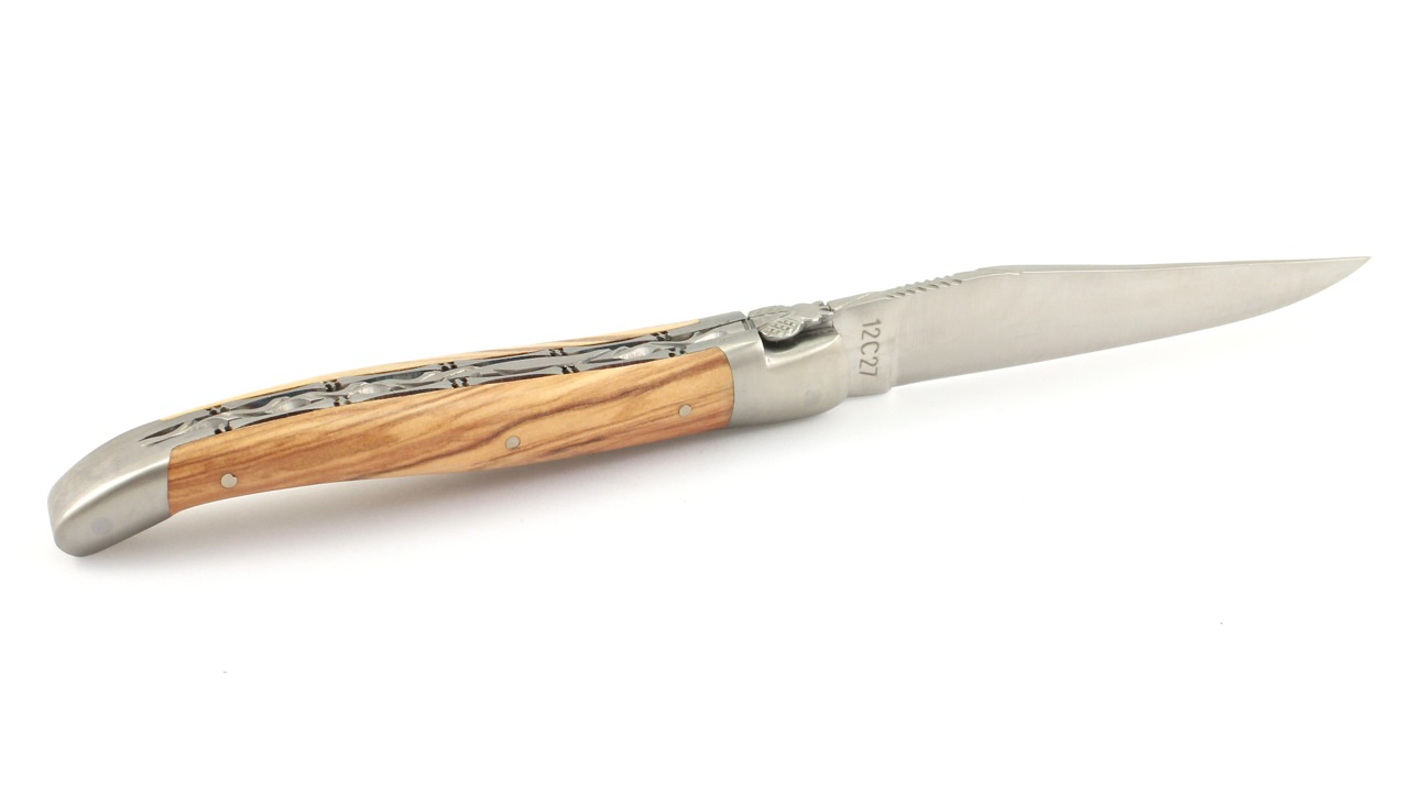 Laguiole en Aubrac Olivenholz Doppelplatine 12 cm