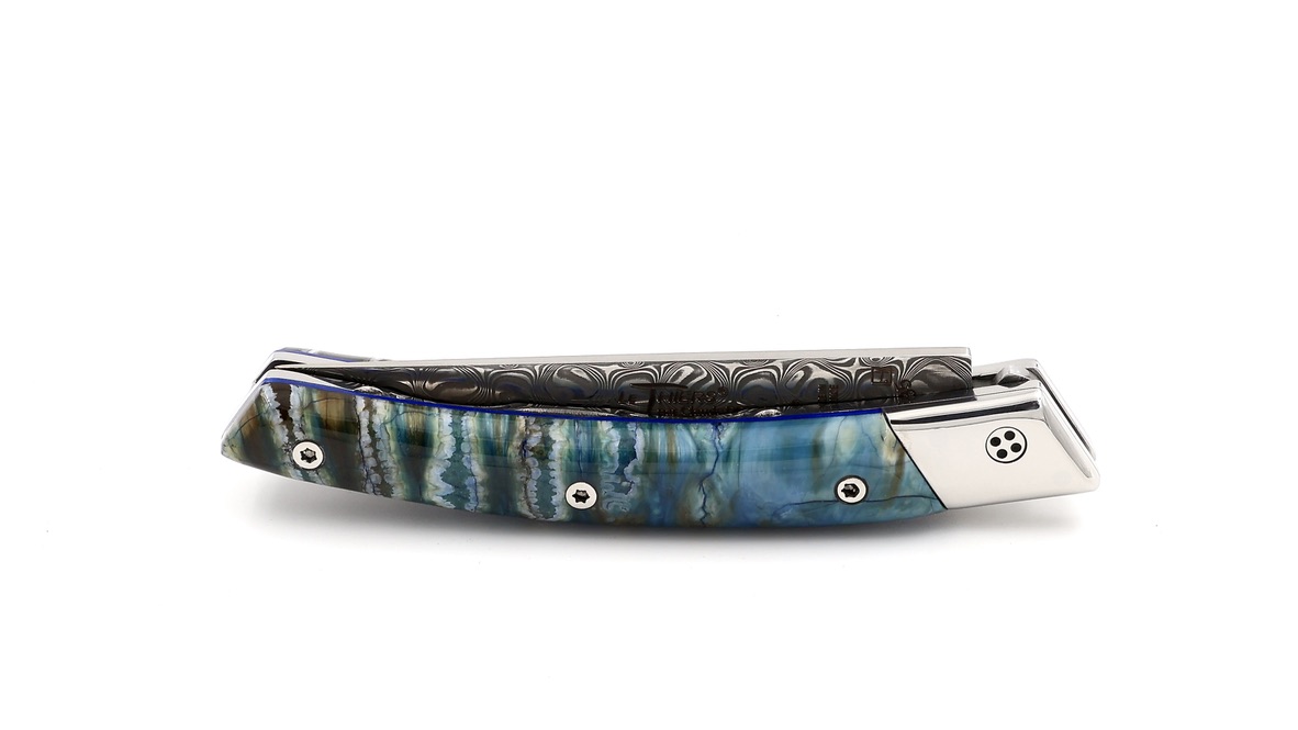 Claude DOZORME Thiers RLT mammoth tusk damascus blade