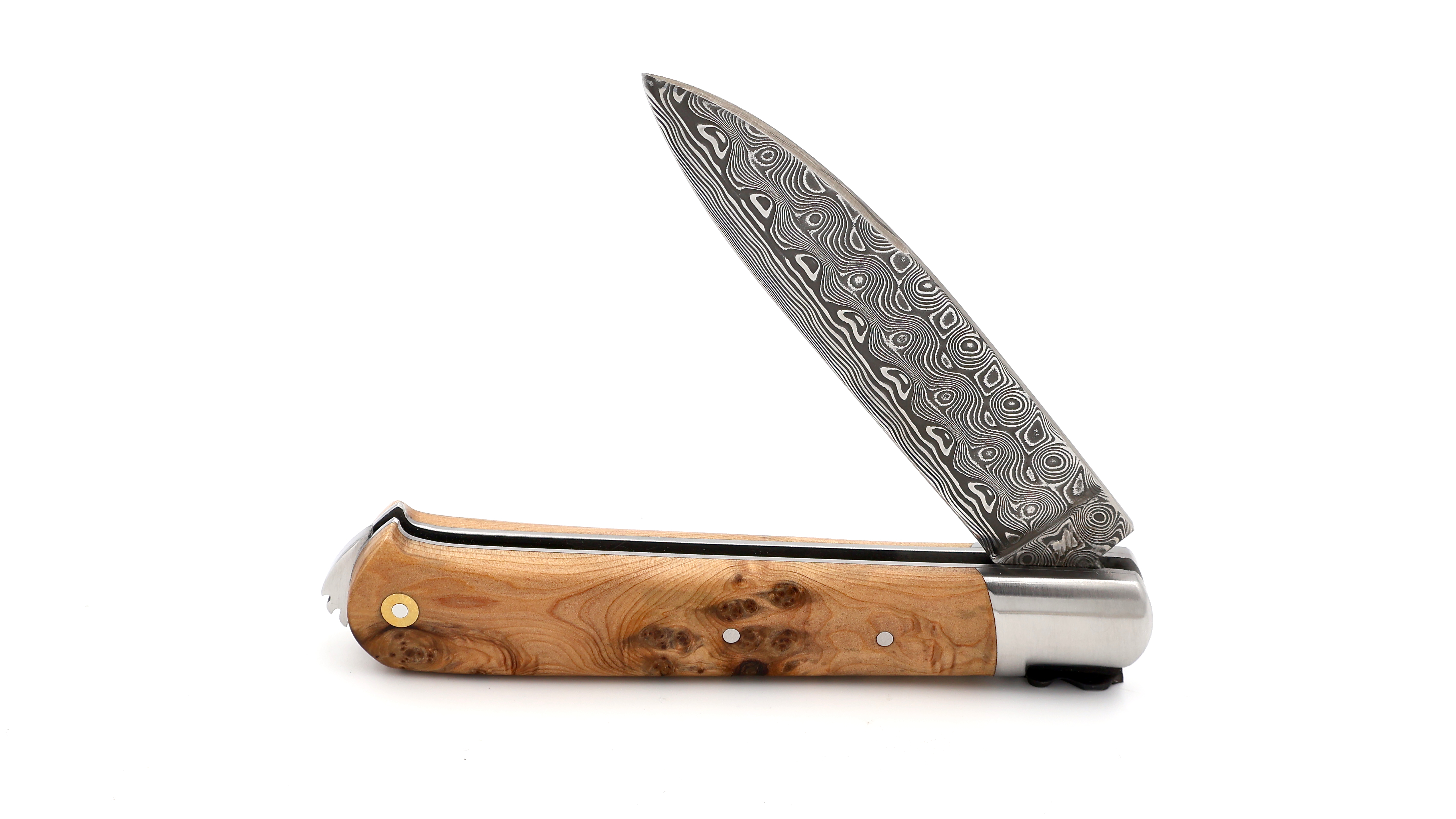 Fontenille Pataud 5 Coqs knife juniper rose damascus