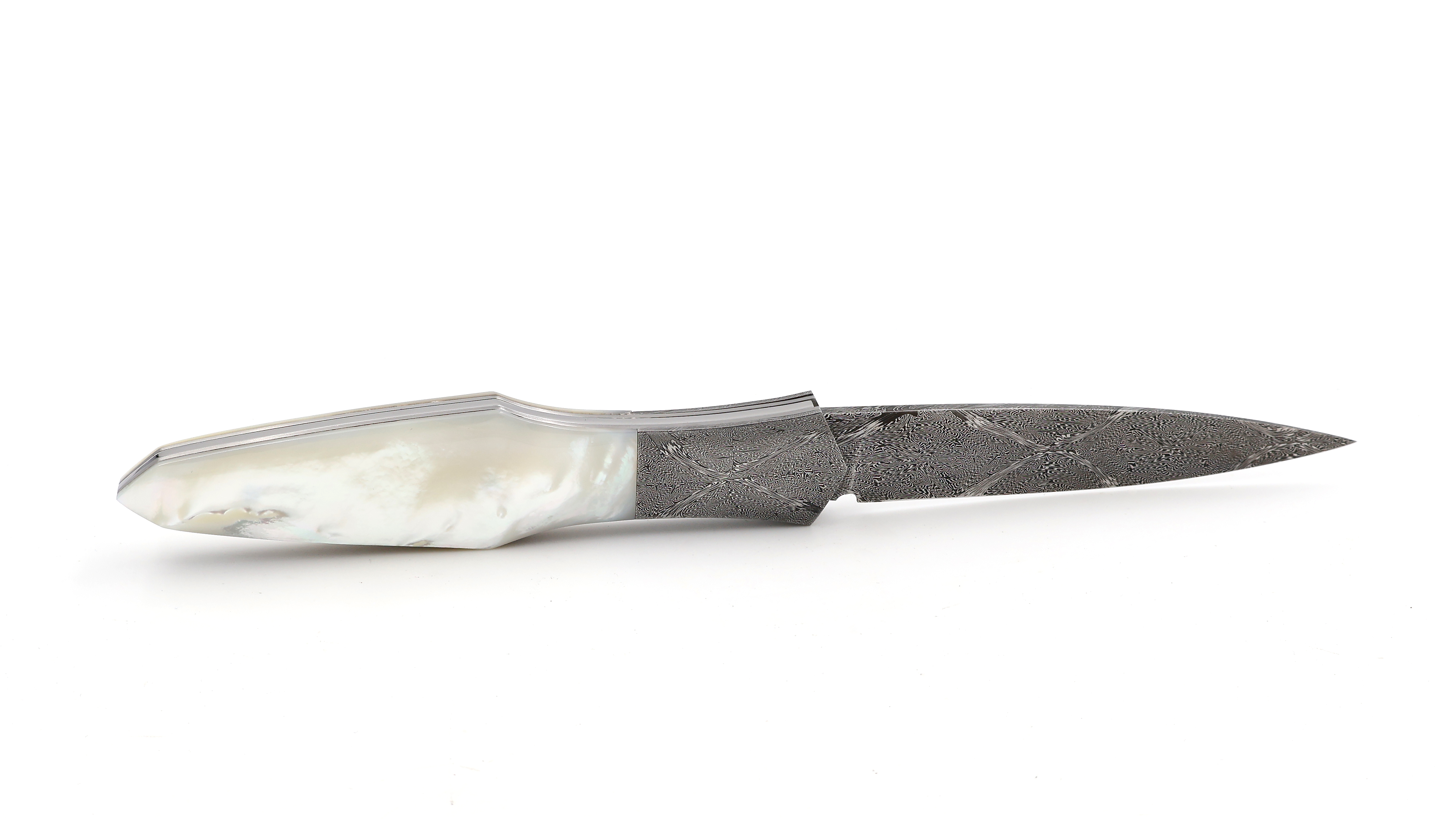 Laraud Blades MagnaPinna mother of pearl & handforged mosaic damascus and damascus bolsters
