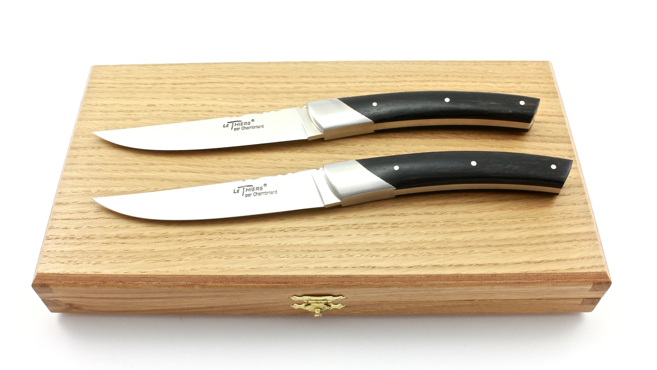 Chambriard Thiers steakknives set of 6 ebony wood