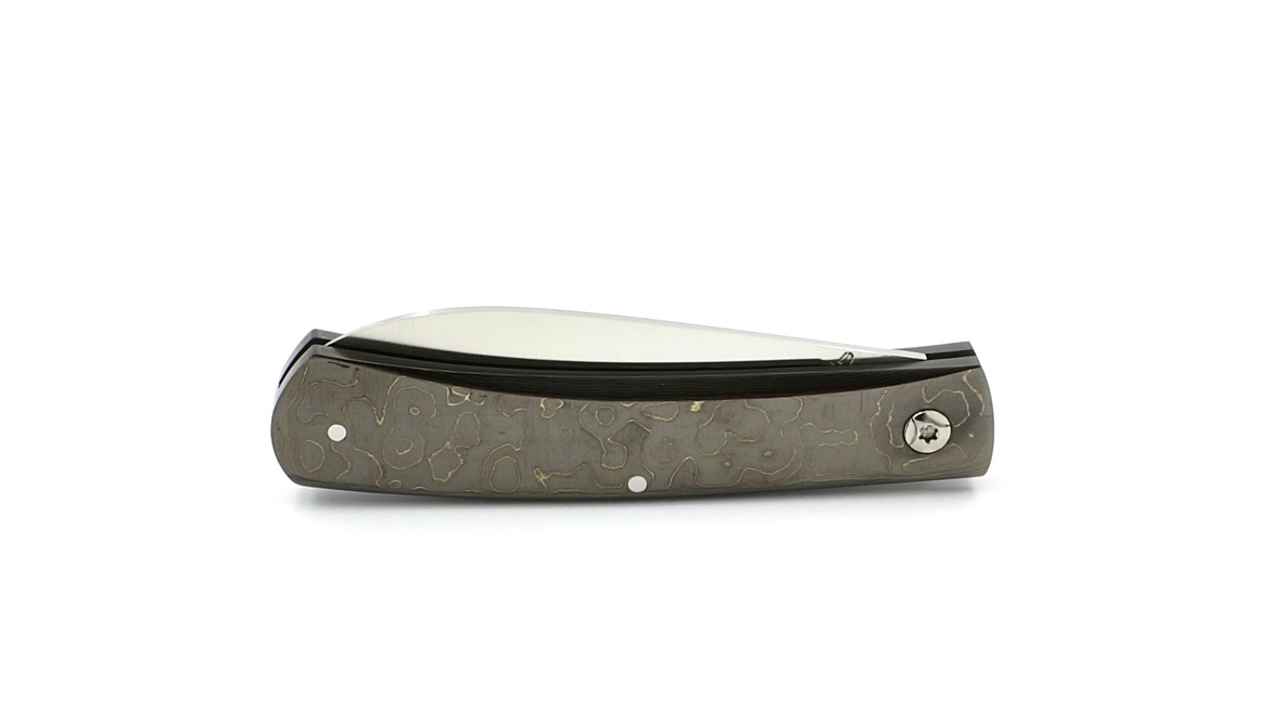 Roland LANNIER Spring Heeled Jack Taschenmesser  FATCarbon CAMO GOLD
