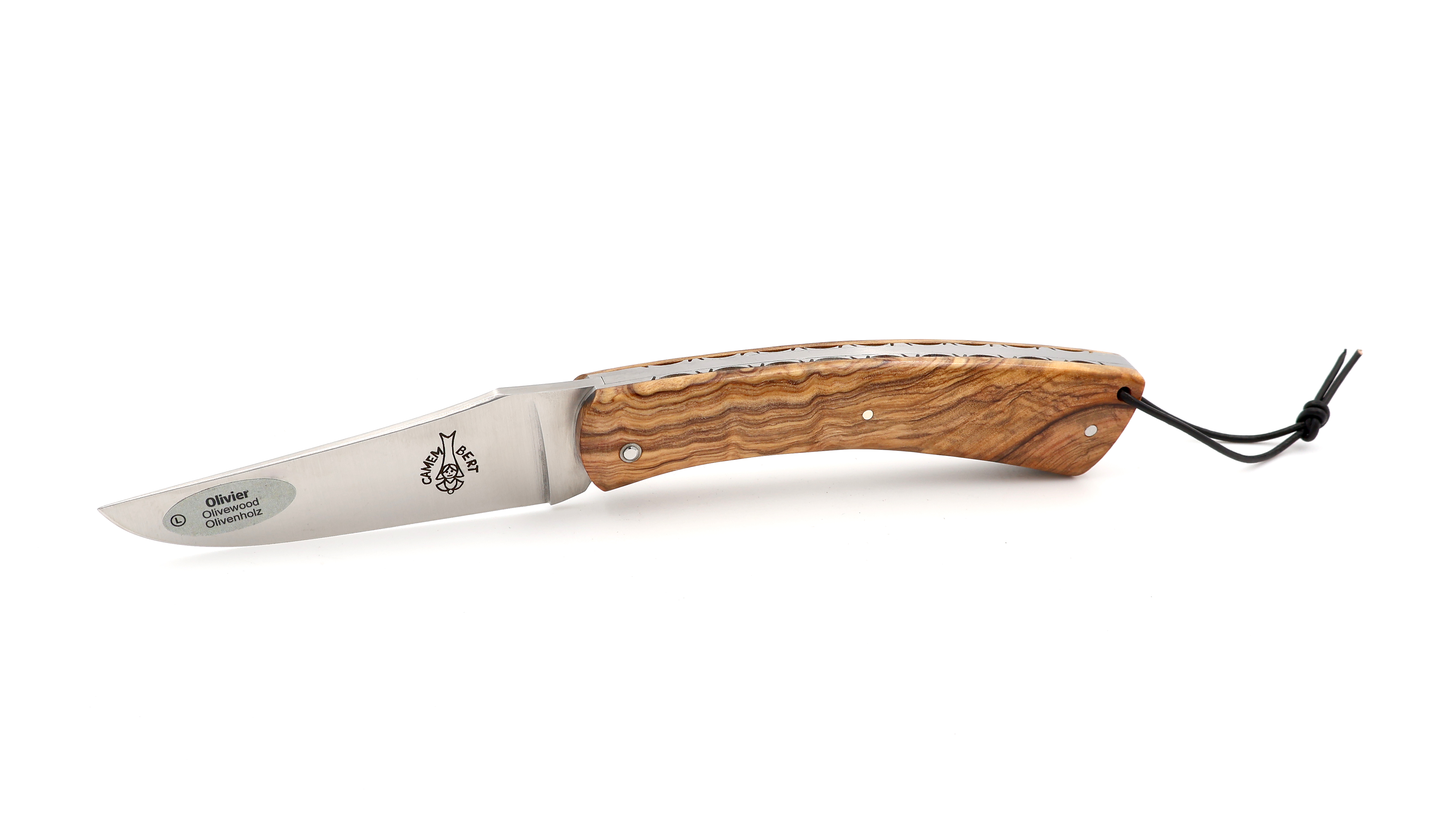 Laguiole en Aubrac CAMEMBERT knife olivewood with guillochage