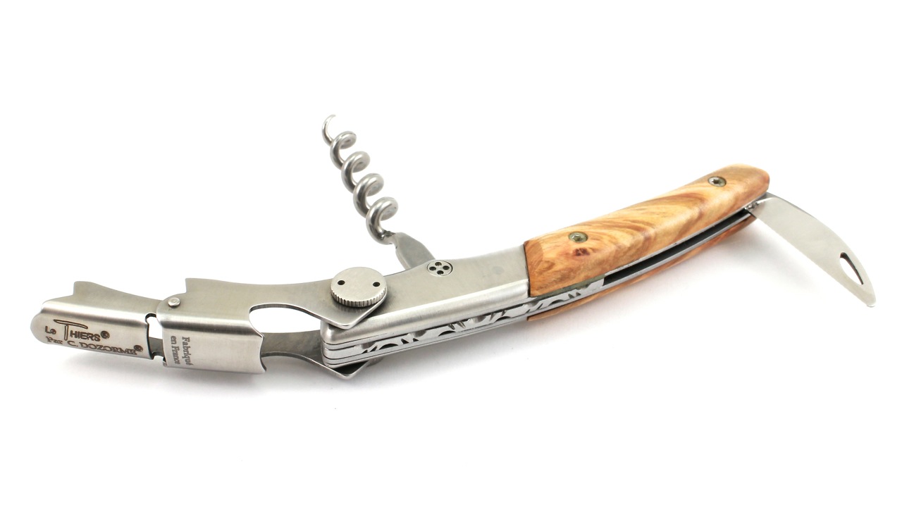 clos-thiers-olive-3 Claude DOZORME Le Thiers sommelier knife olive wood