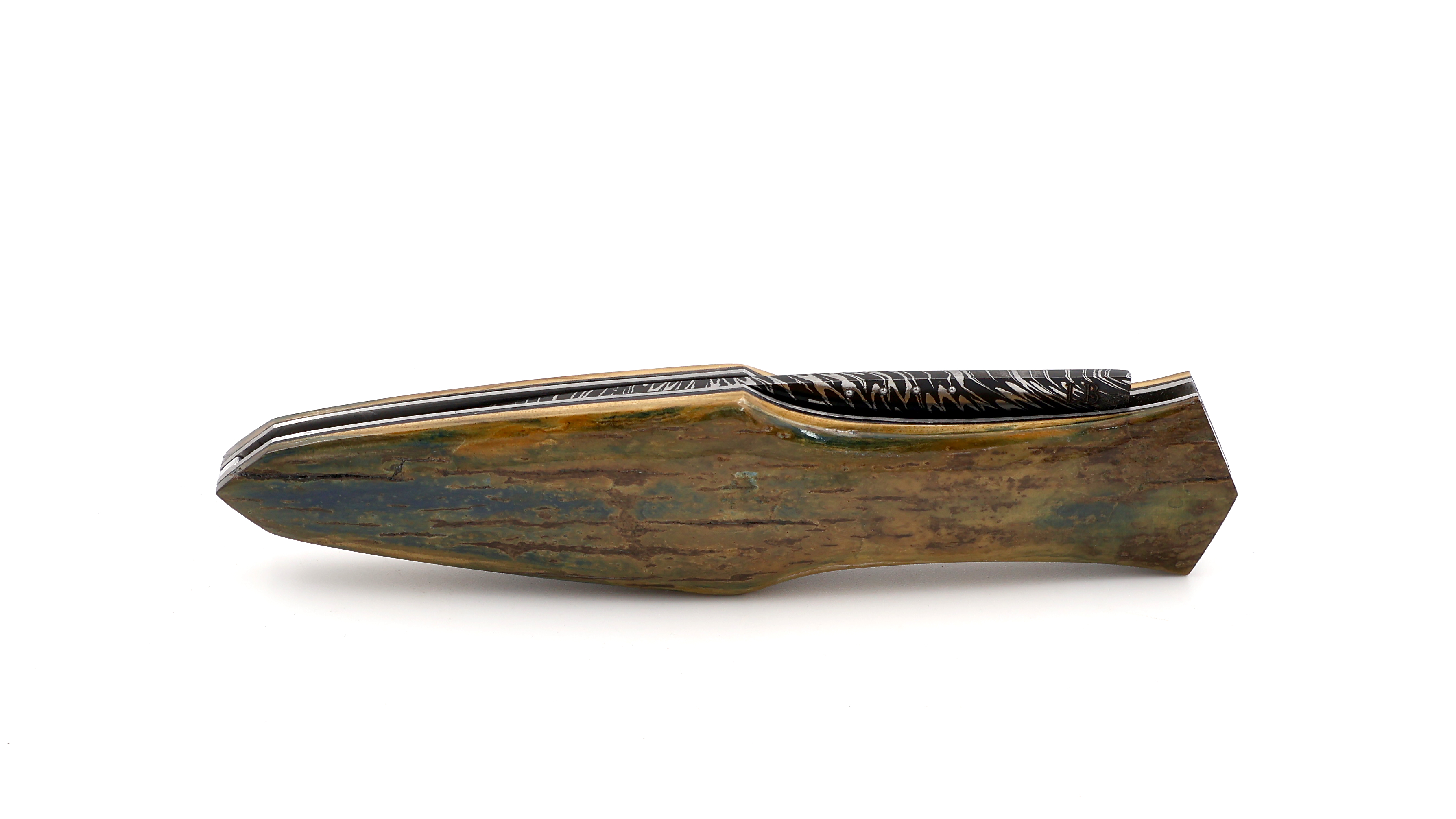 Laraud Blades MagnaPinna mammoth ivory & handforged feather damascus