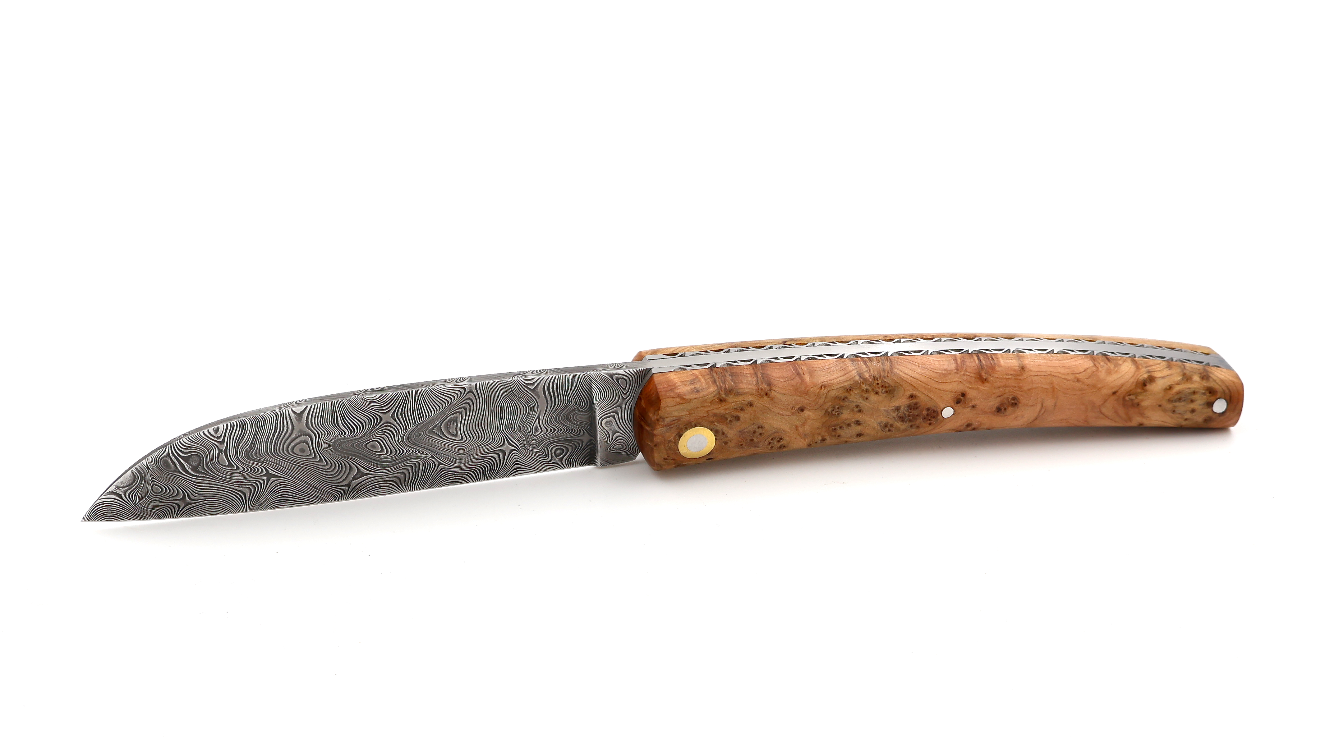 Liadou du Vallon® PETIT guillochiert Winzermesser Wacholder Damastklinge 10,5 cm