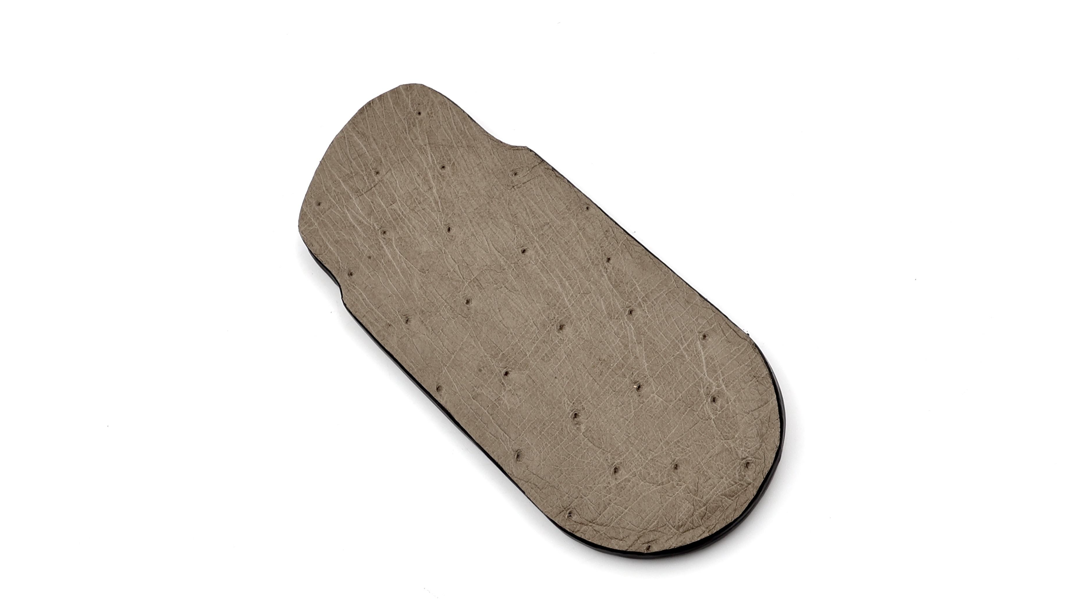 Atelier N°7 Stecketui Straussenleder graubraun 14,5 cm      