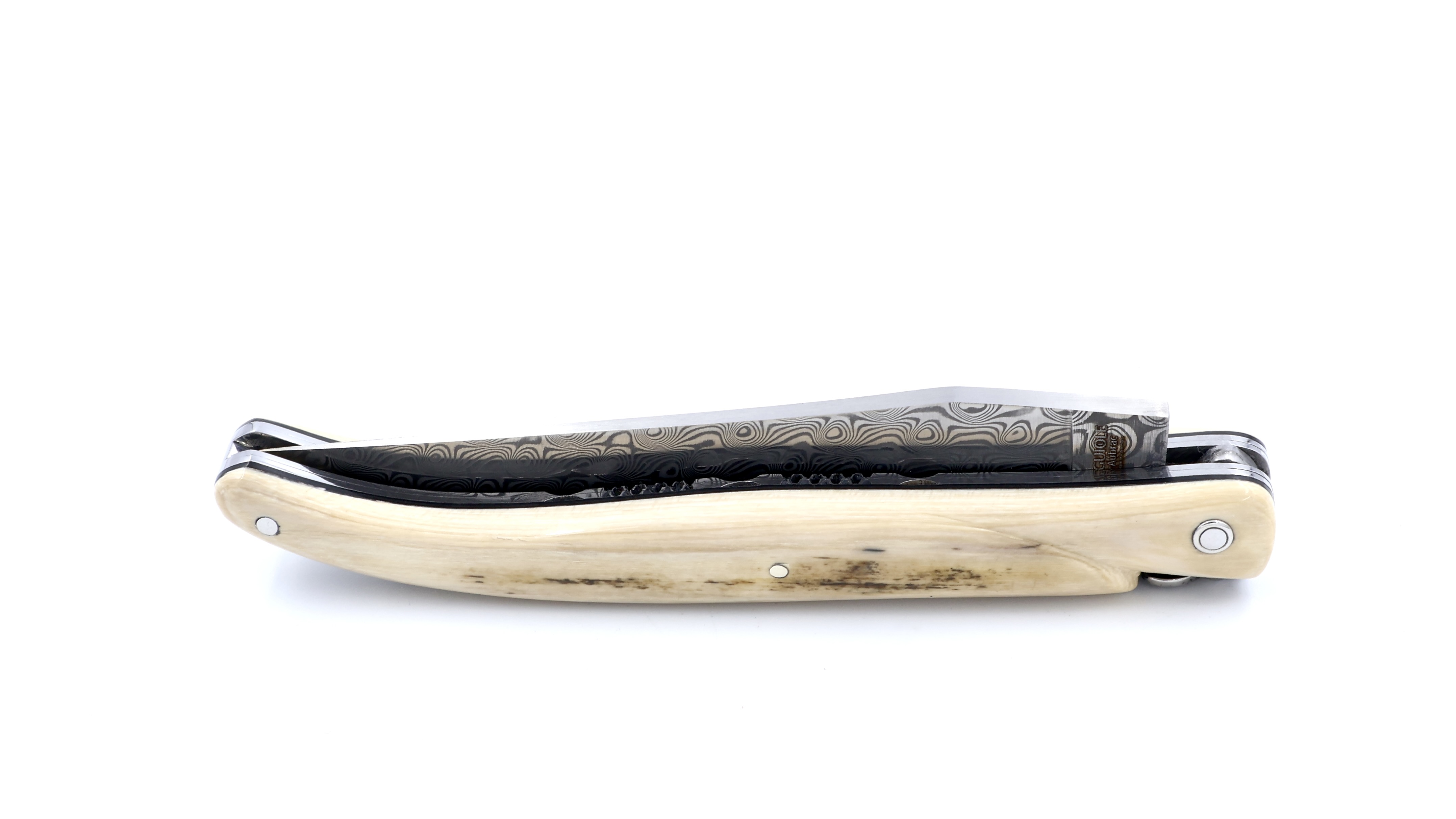 Laguiole en Aubrac  DSC®  Rosendamast Mammutelfenbeinkruste massiv Doppelplatine 12 cm 
