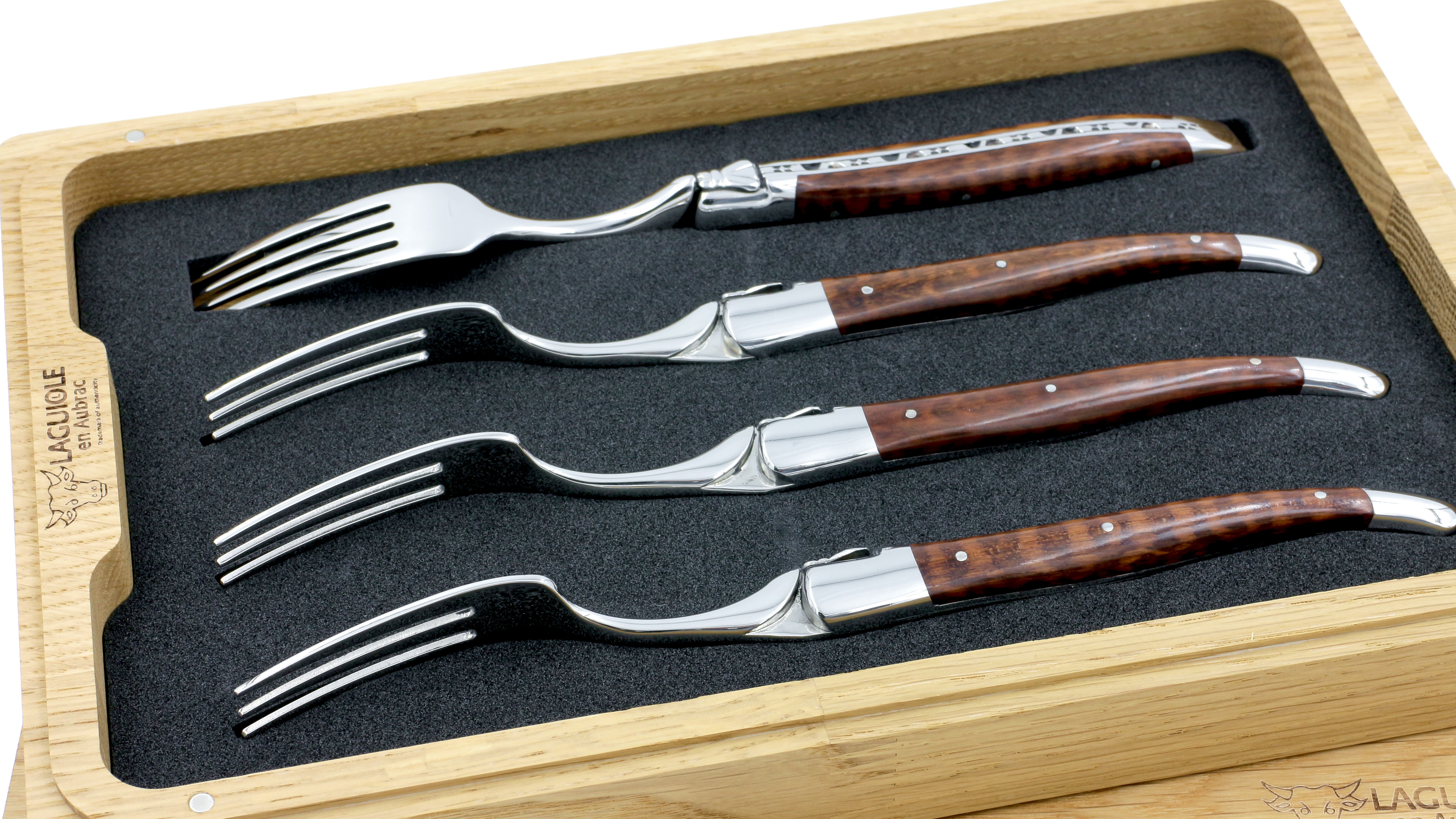Laguiole en Aubrac Laguiole forks Amourette/snake wood Laguiole en Aubrac Laguiole forks Amourette/snake wood
