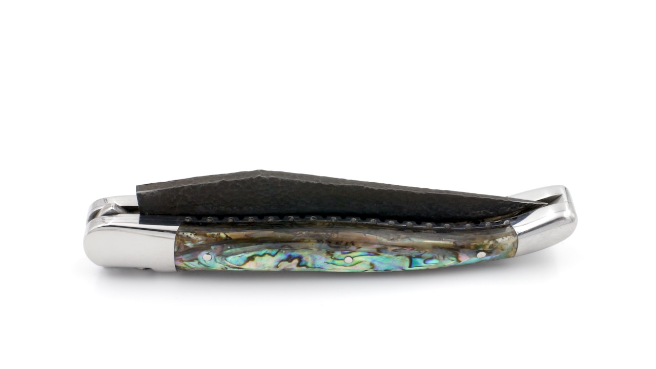 Honoré Durand Laguiole knife Prestige doubleplates Abalone shiny brut de forge 12 cm