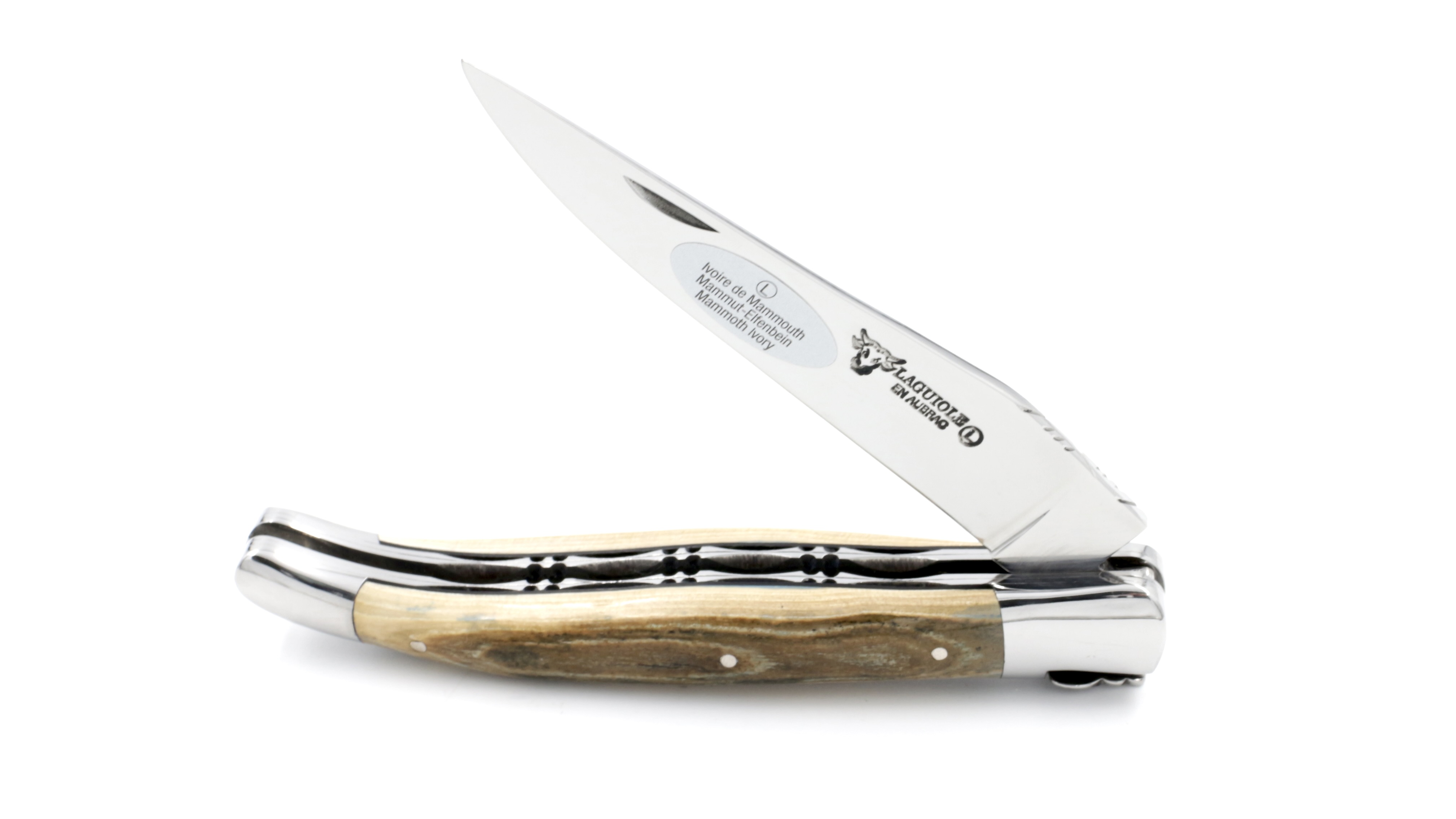 Laguiole en Aubrac Mammutelfenbein Kruste Doppelplatine 12 cm