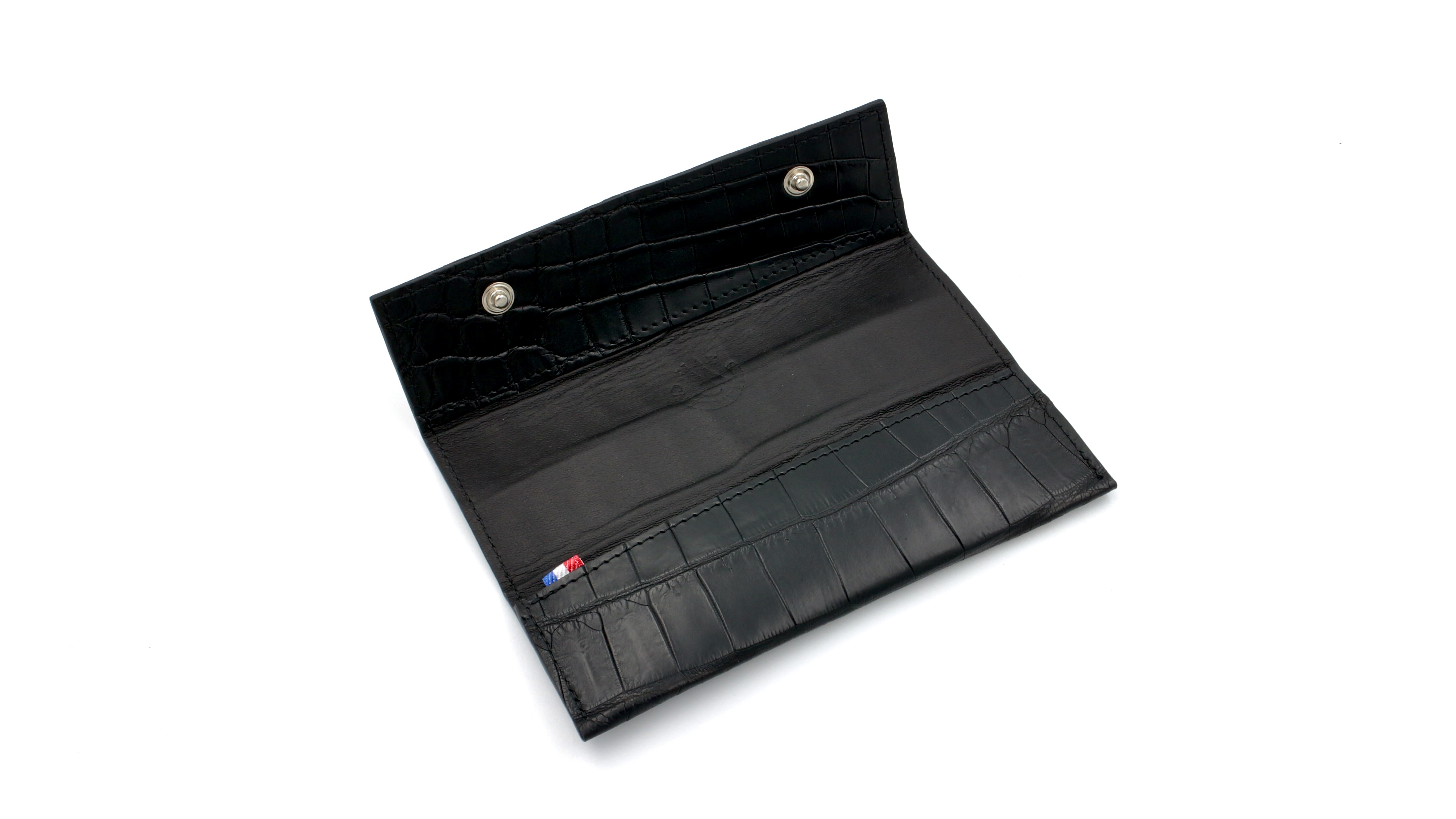 MAX CAPDEBARTHES Taschenetui LESPARROS Krokoleder schwarz 15 cm