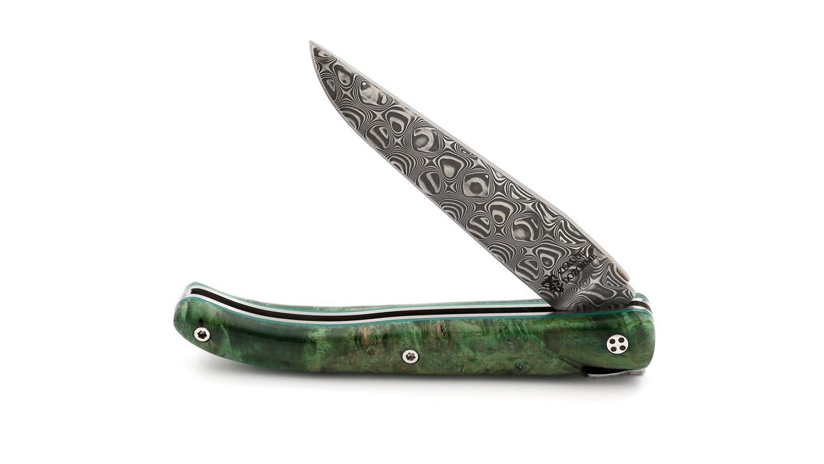 Claude DOZORME Laguiole LUX maple burl 12 cm DSC® damascus