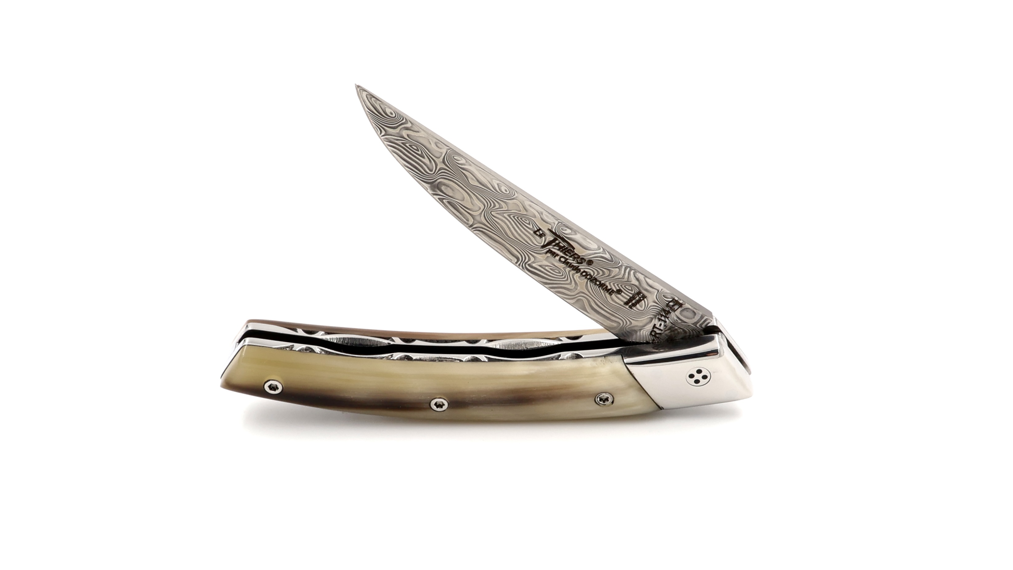 Claude DOZORME Thiers RLT Hornspitze Damastklinge Claude DOZORME Thiers RLT Hornspitze Damastklinge