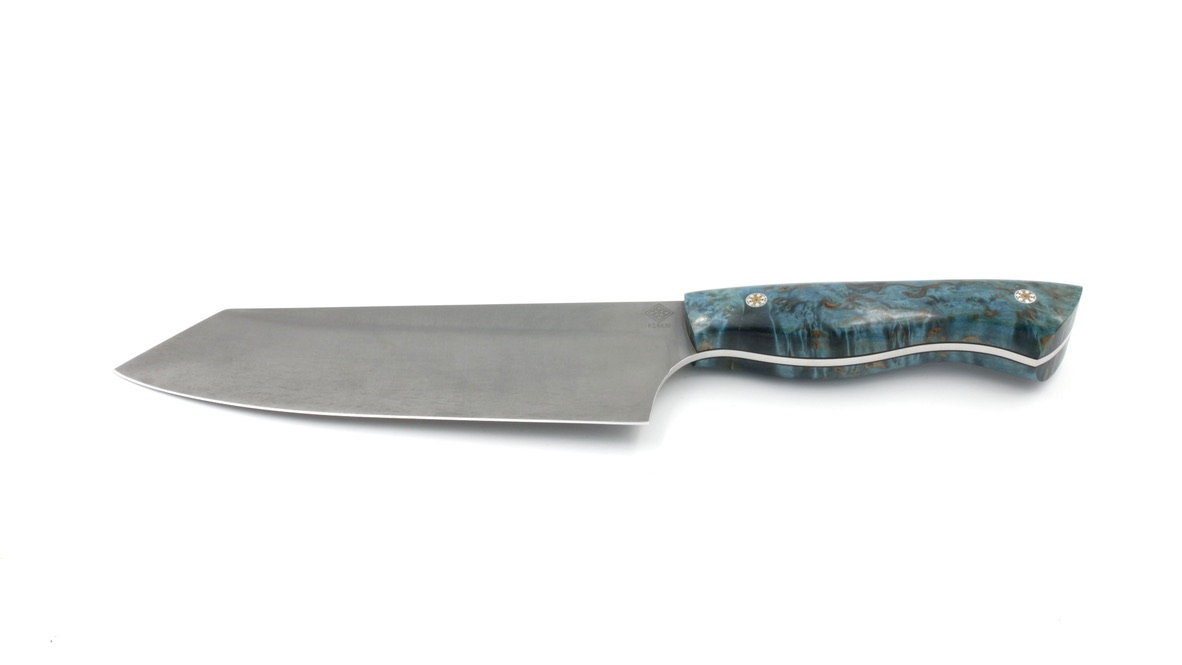 KLEOS Prestige Kochmesser BUNKA Maserbirke stonewashed Klinge 14C28N (1)
