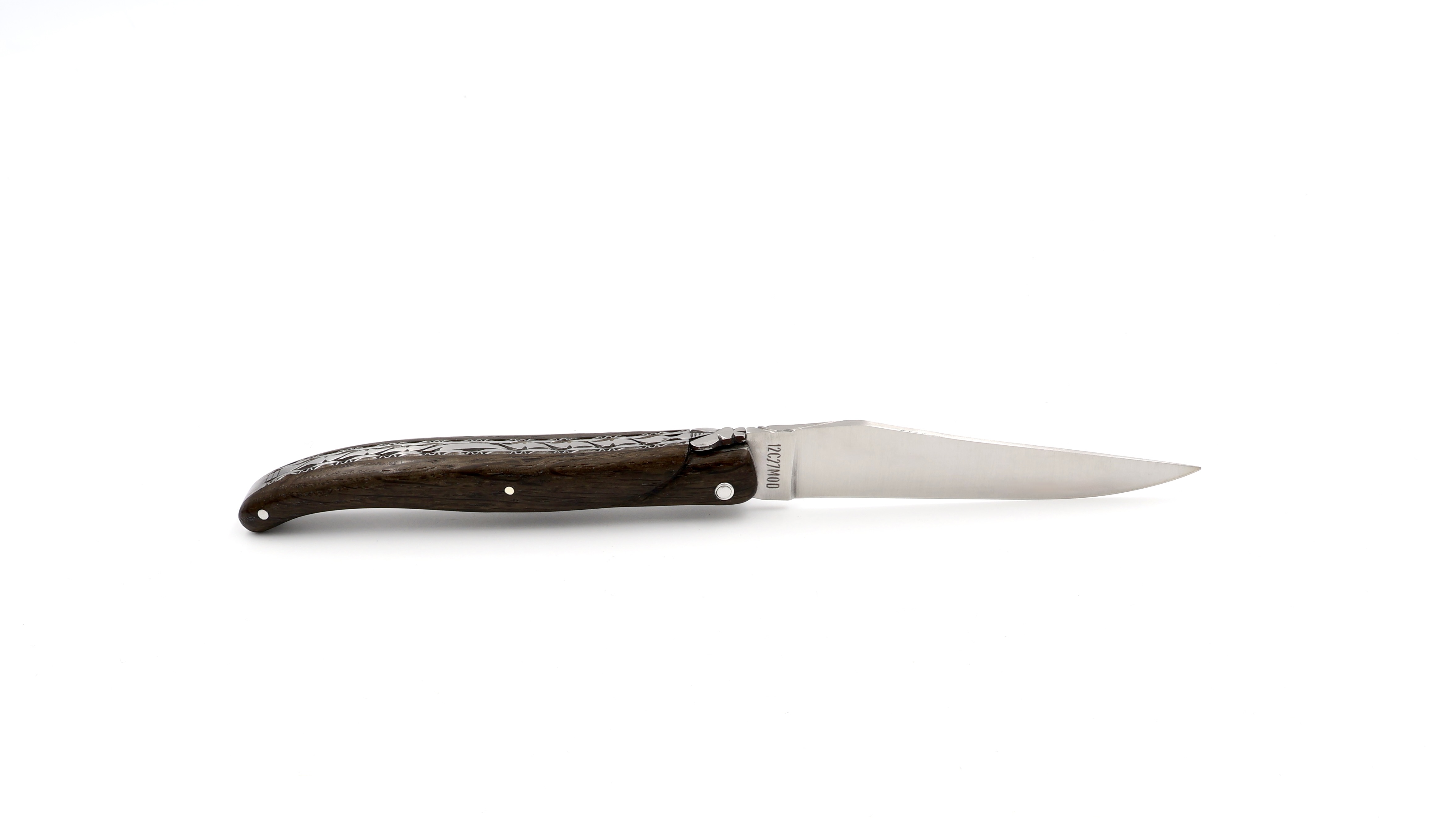Laguiole en Aubrac Mooreiche massiver Griff Doppelplatine 12 cm