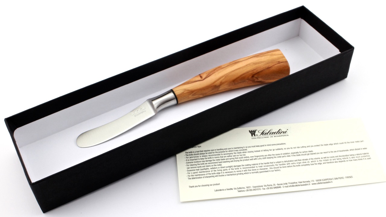 Saladini_1-butter-steheNzjTH0GBoeJt Saladini  Buttermesser Olive standfähig