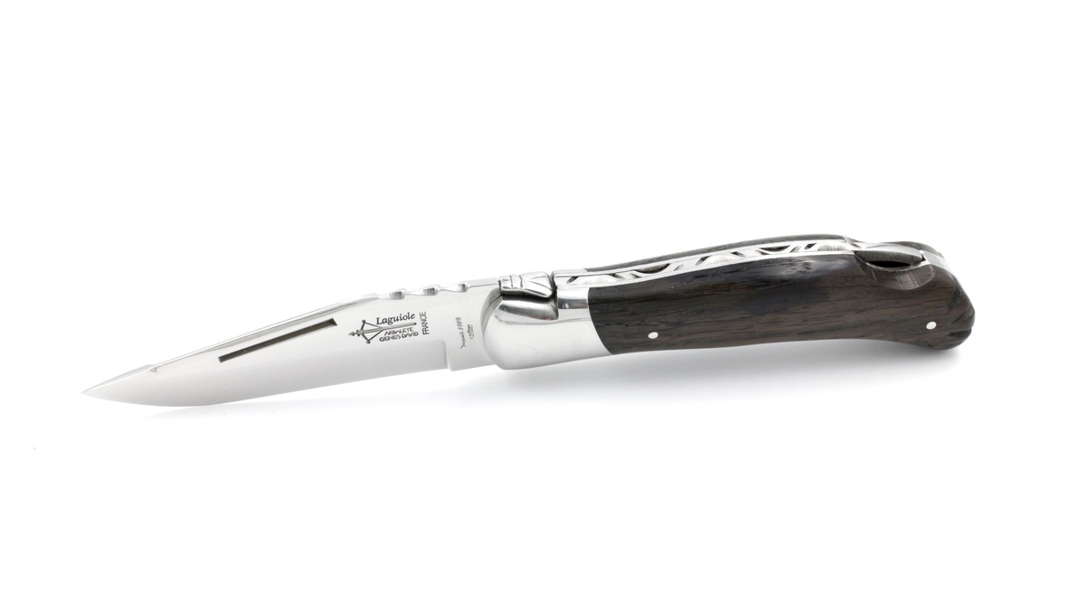 ARBALETE G. David Laguiole hunting knife CELTIC bog oak shiny
