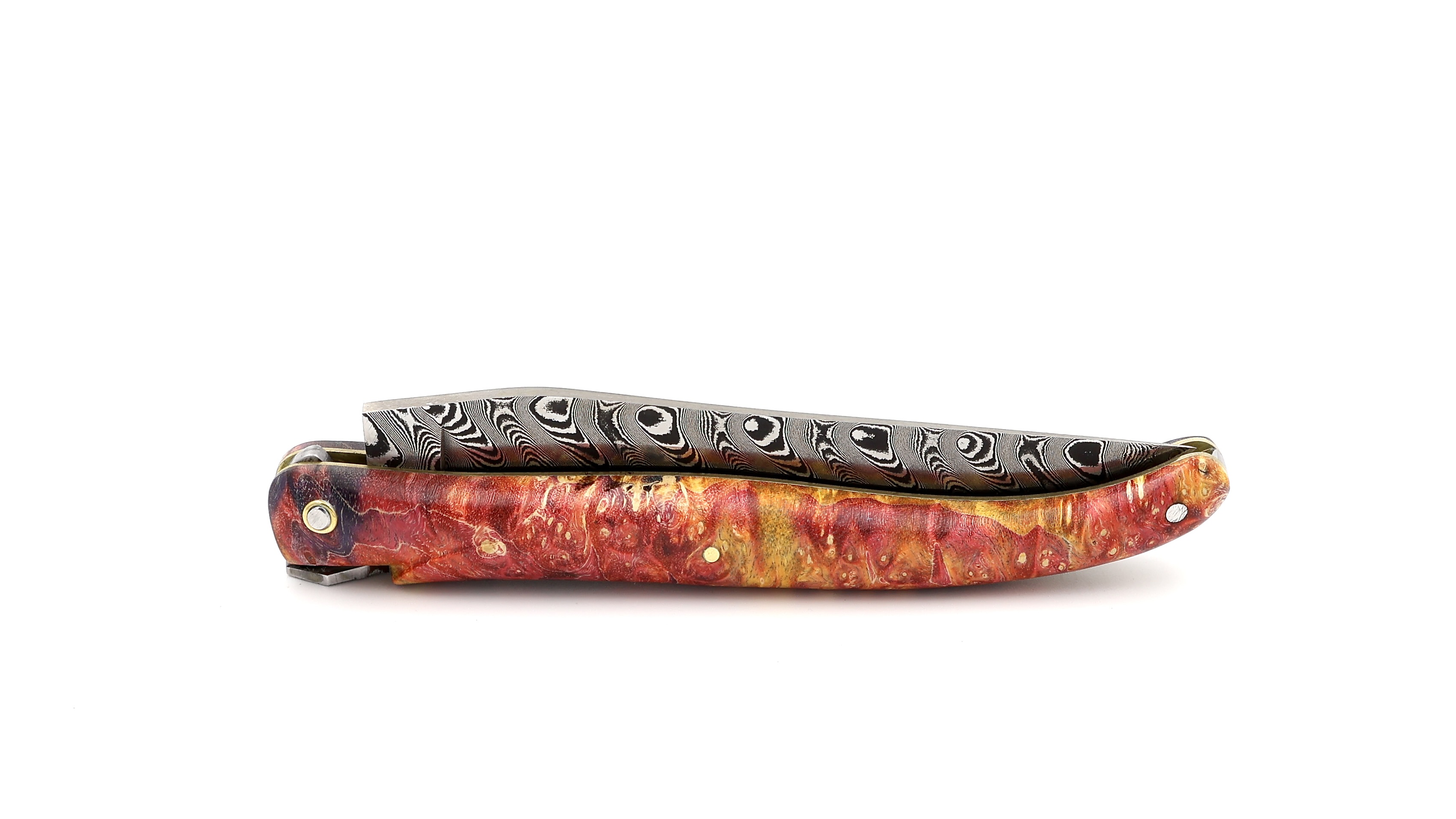 Laguiole en Aubrac Laguiole elder burl DSC® Carbondamascus with Space bee 12 cm
