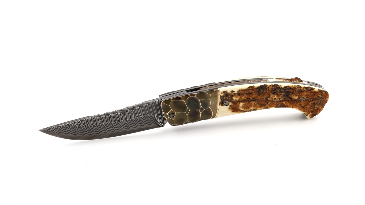 MANU LAPLACE 1515 PRIMITIV mammothivory  Damacore® DC18“ damascus blade