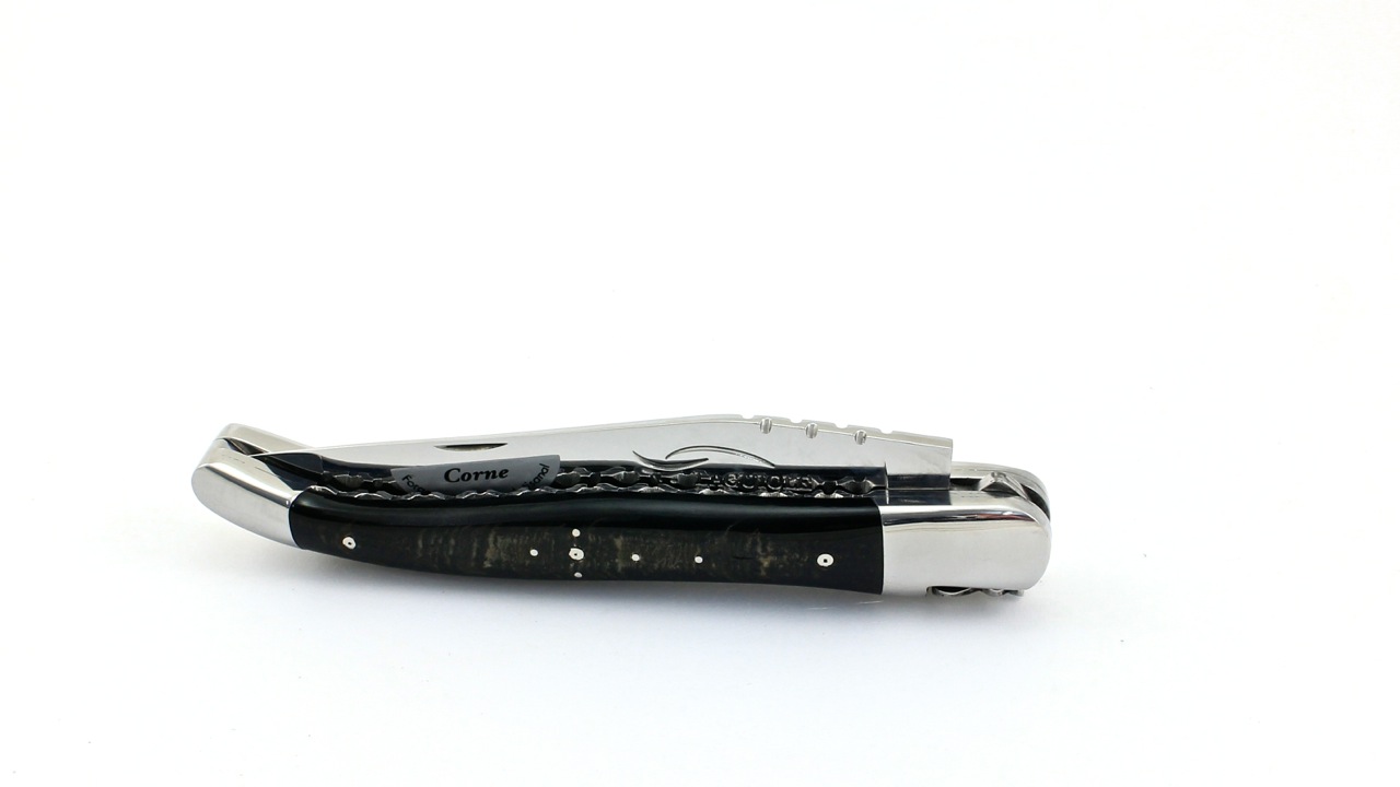 Honoré Durand Laguiole knife Prestige doubleplates buffalo horn crust 12 cm