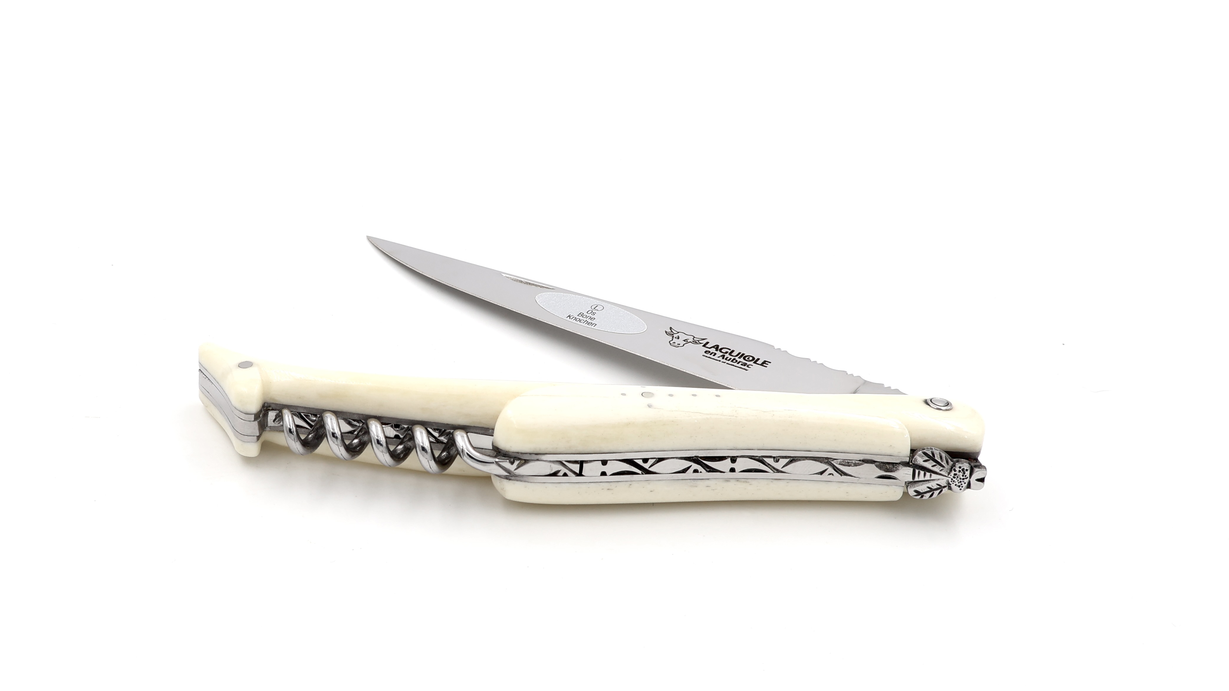 Laguiole en Aubrac 14 cm Knochen mit Korkenzieher poliert 14 cm 