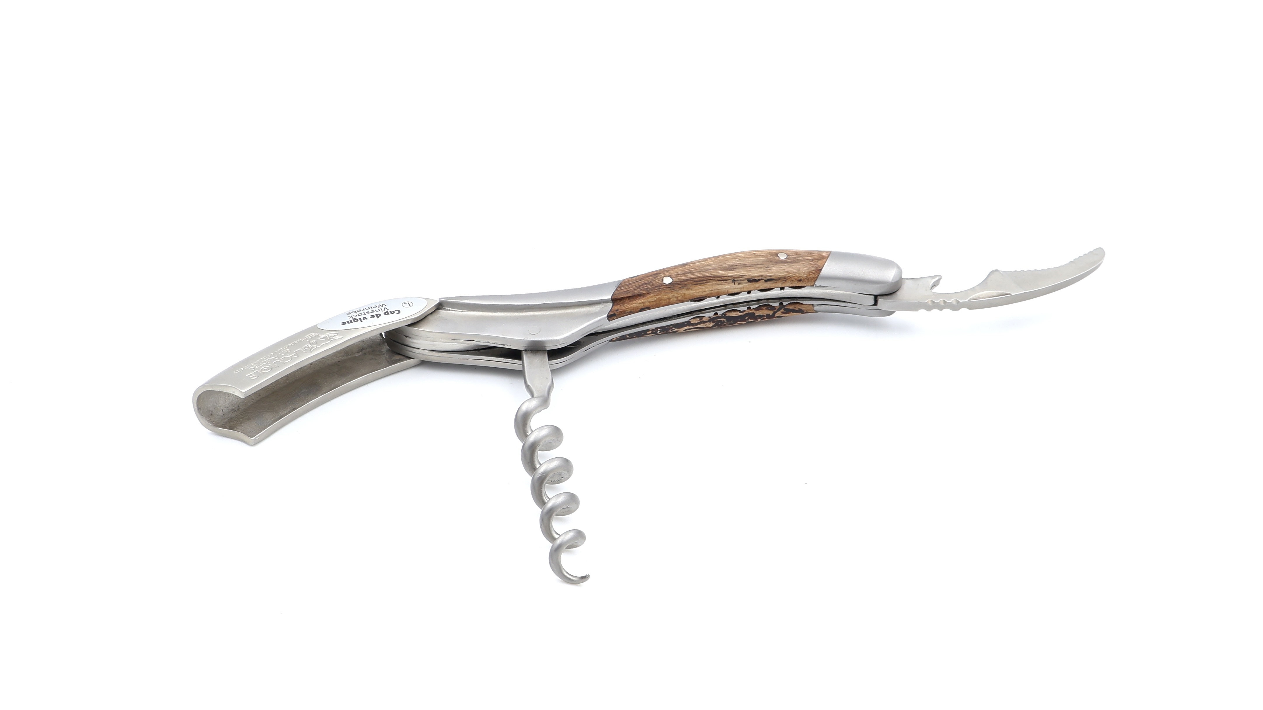 Laguiole en Aubrac Sommeliermesser guillochiert Weinstock "Biene" Weintraube